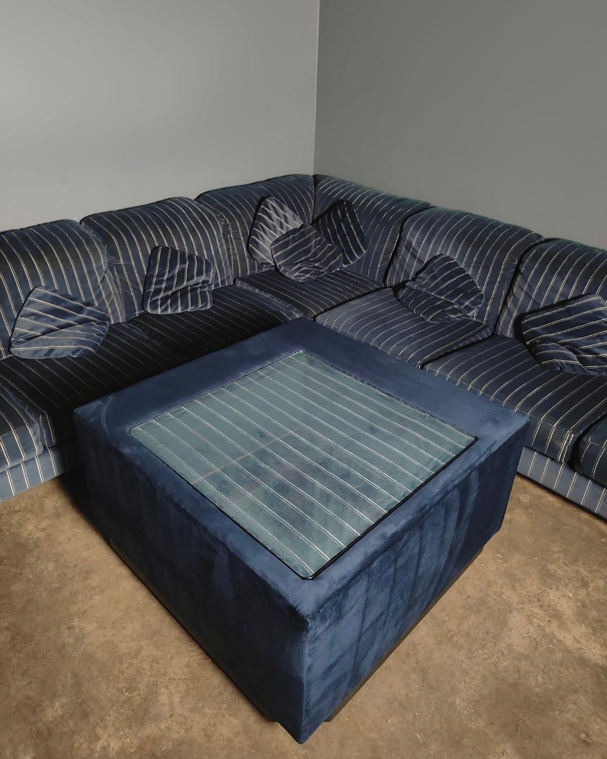 Howard Keith Original Blue Barbican Modular Sofa Set By HK London Mid Century Vintage Retro MCM