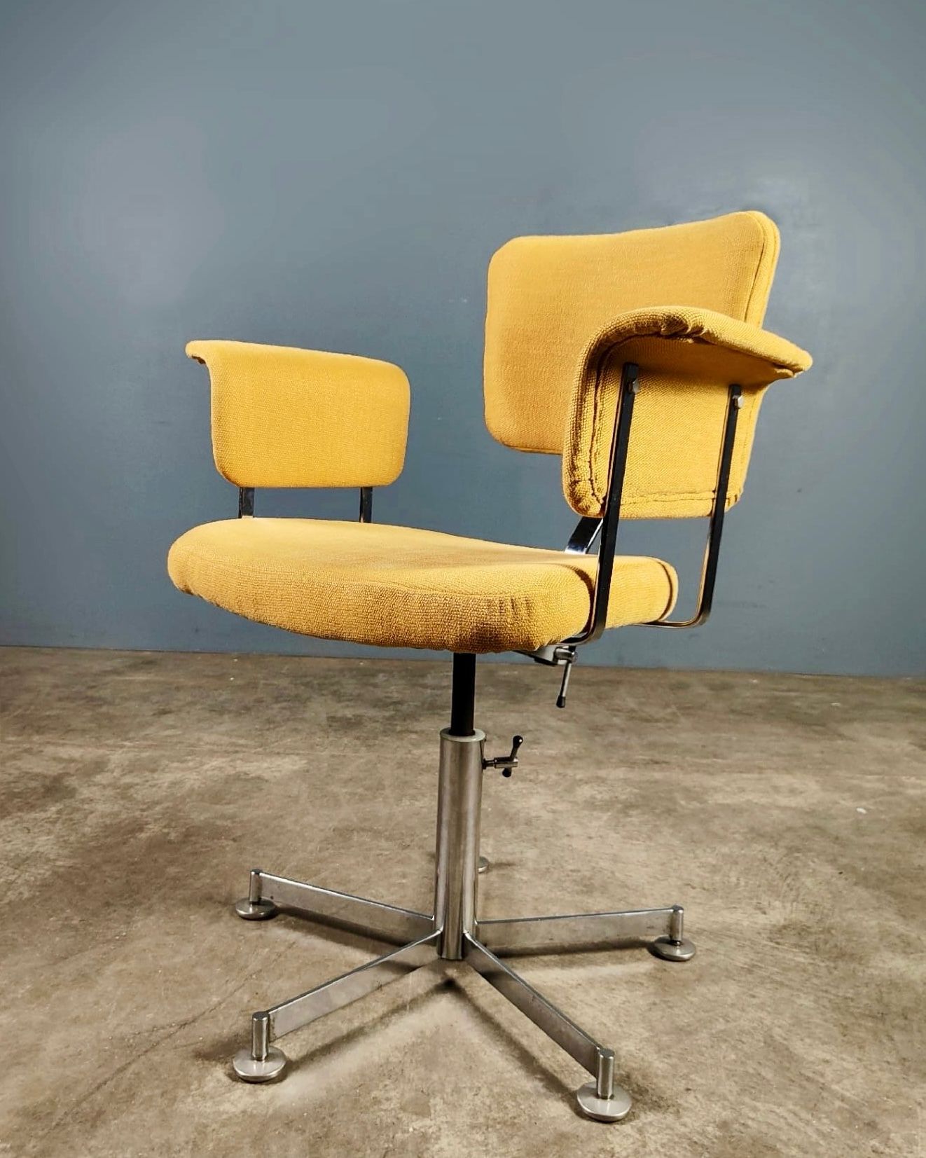 SOLD Mid Century Yellow Office Swivel Chair Vintage Retro MCM
