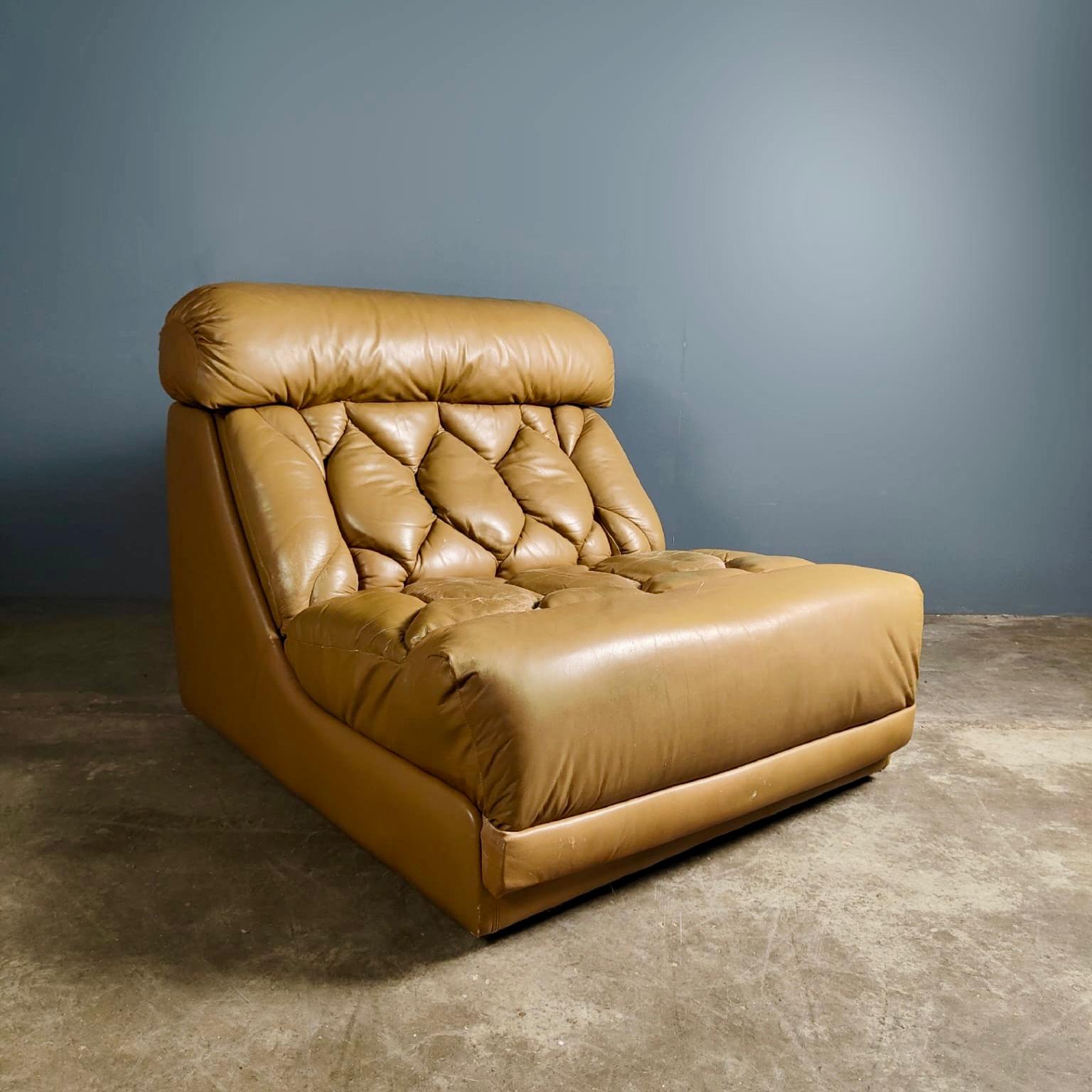 SOLD Pair Of Tetrad Leather Armchairs/Two Seater Sofa Mid Century Vintage Retro MCM