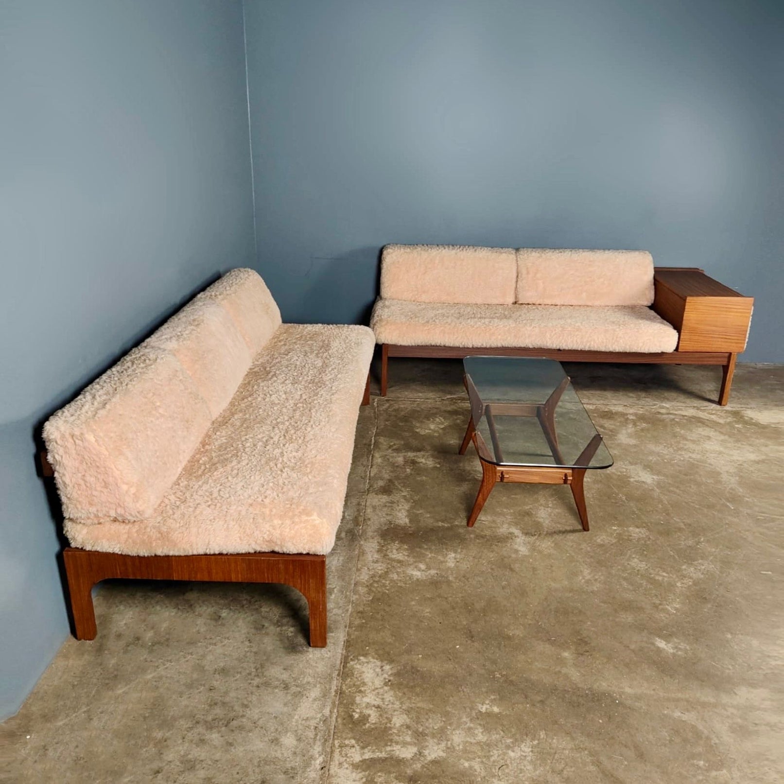 SOLD Toothill Sofa Bed, Three Seater Sofa In Original Upholstery & Coffee Table Mid Century Vintage Retro MCM