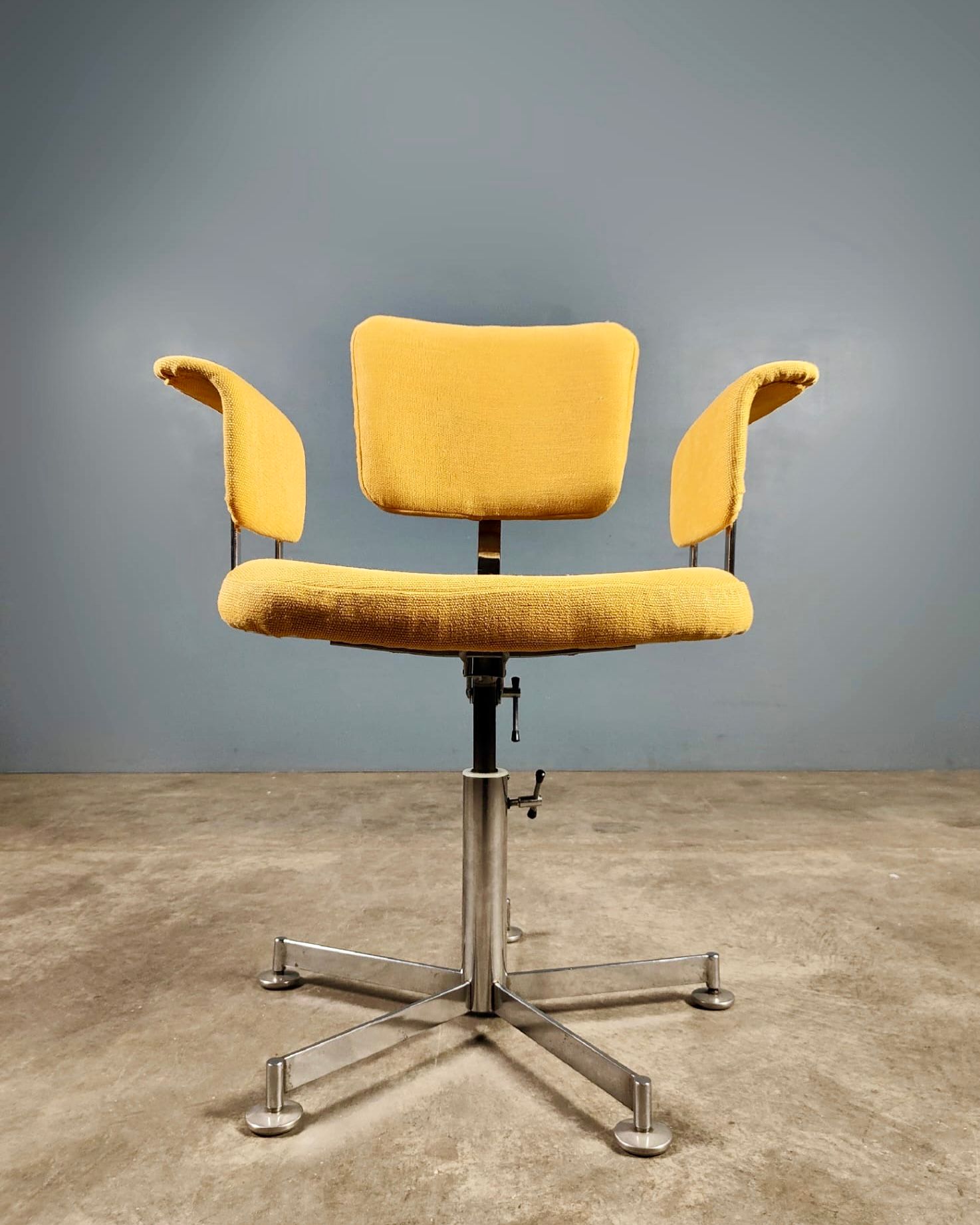SOLD Mid Century Yellow Office Swivel Chair Vintage Retro MCM