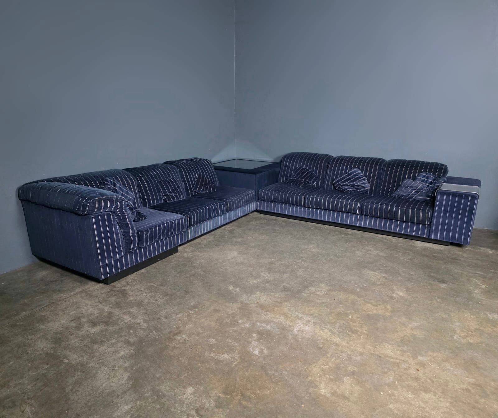 Howard Keith Original Blue Barbican Modular Sofa Set By HK London Mid Century Vintage Retro MCM