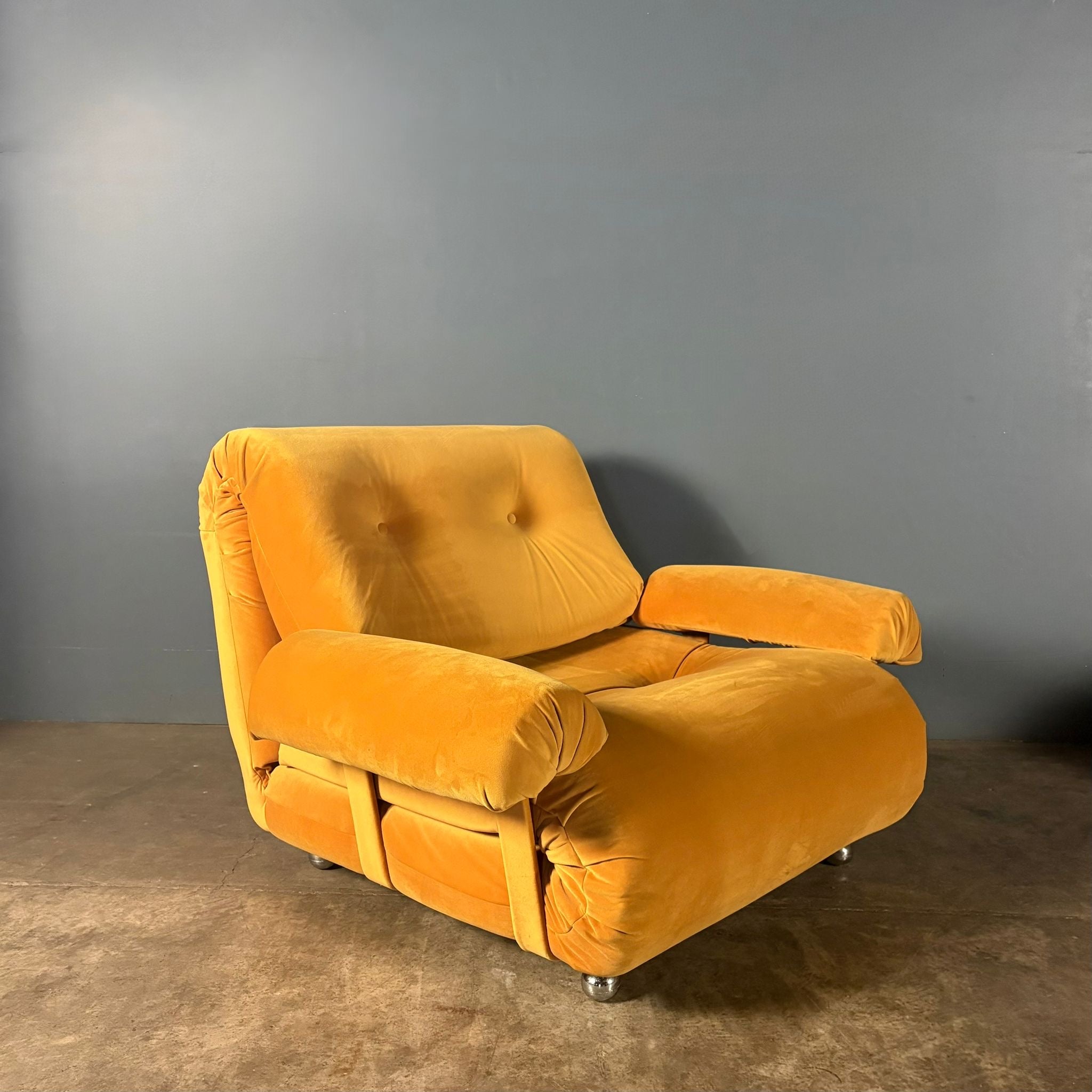 Mid Century G Plan Set Of 3 Modular Sofa/Armchairs Yellow Velvet Vintage Retro MCM