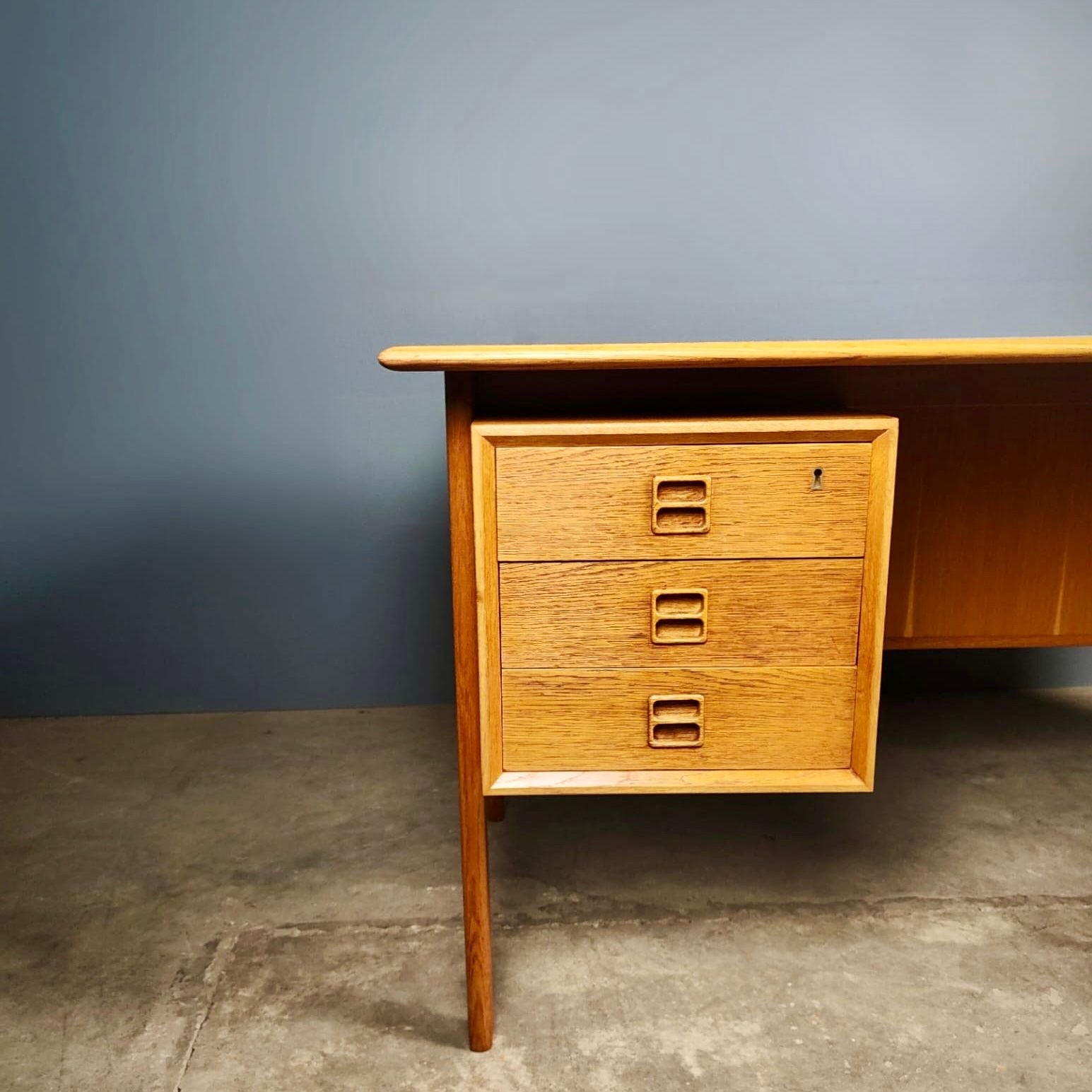 SOLD Mid Century Danish Oak Desk By Arne Vodder For Sibast Vintage Retro MCM