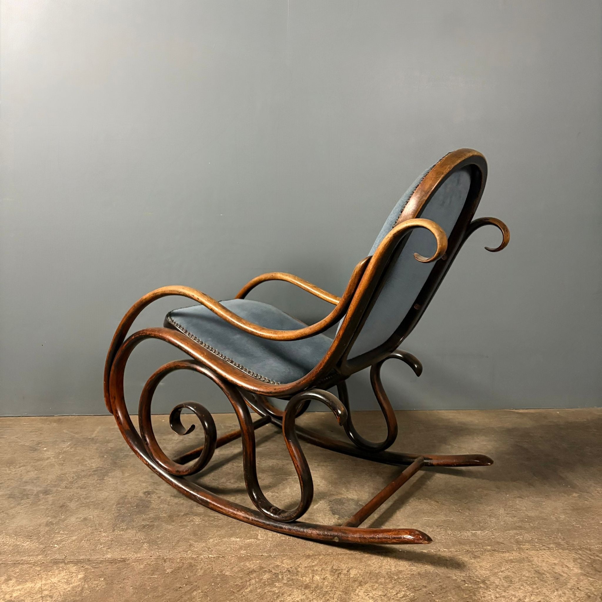 Early Victorian Beech Thonet Bentwood Rocking Chair Antique