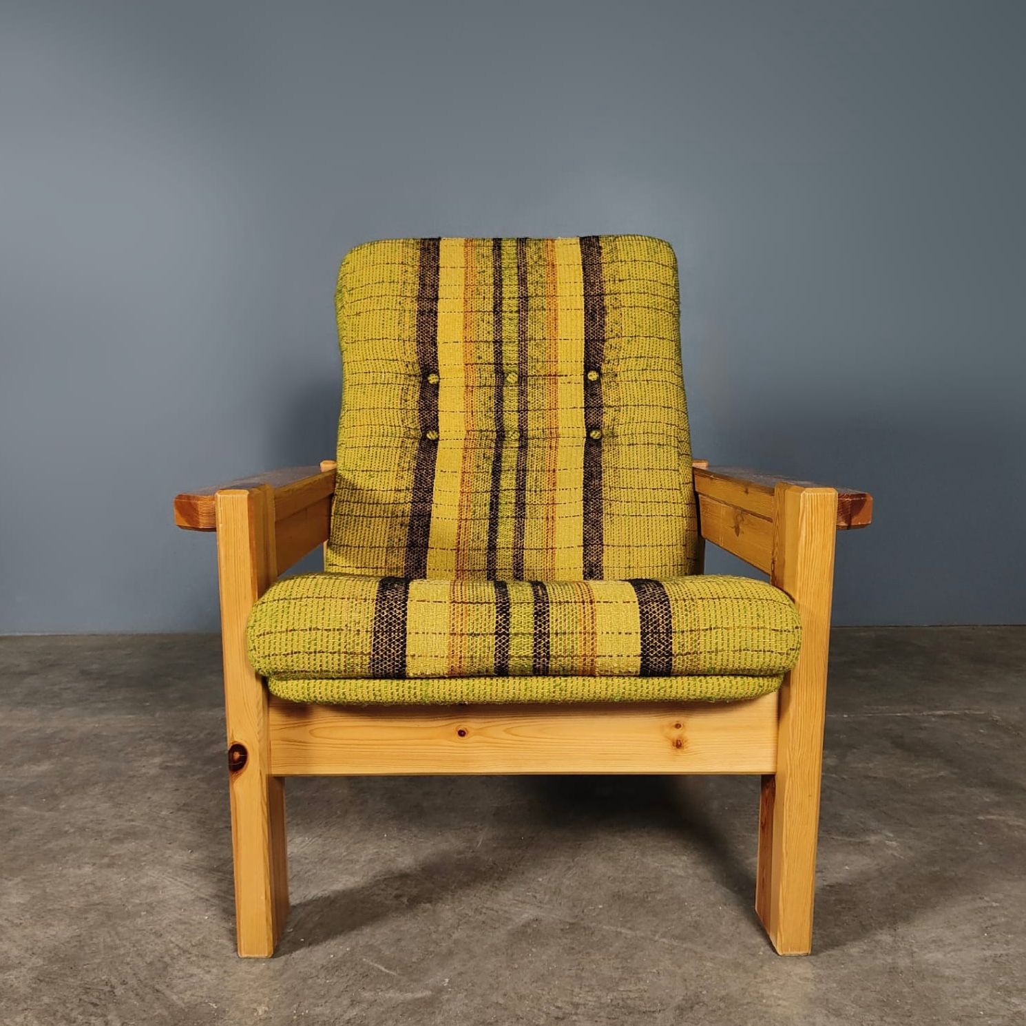 Mid Century Yngve Ekström Style Swedish Pine Two Seater Sofa & Armchair Vintage Retro MCM