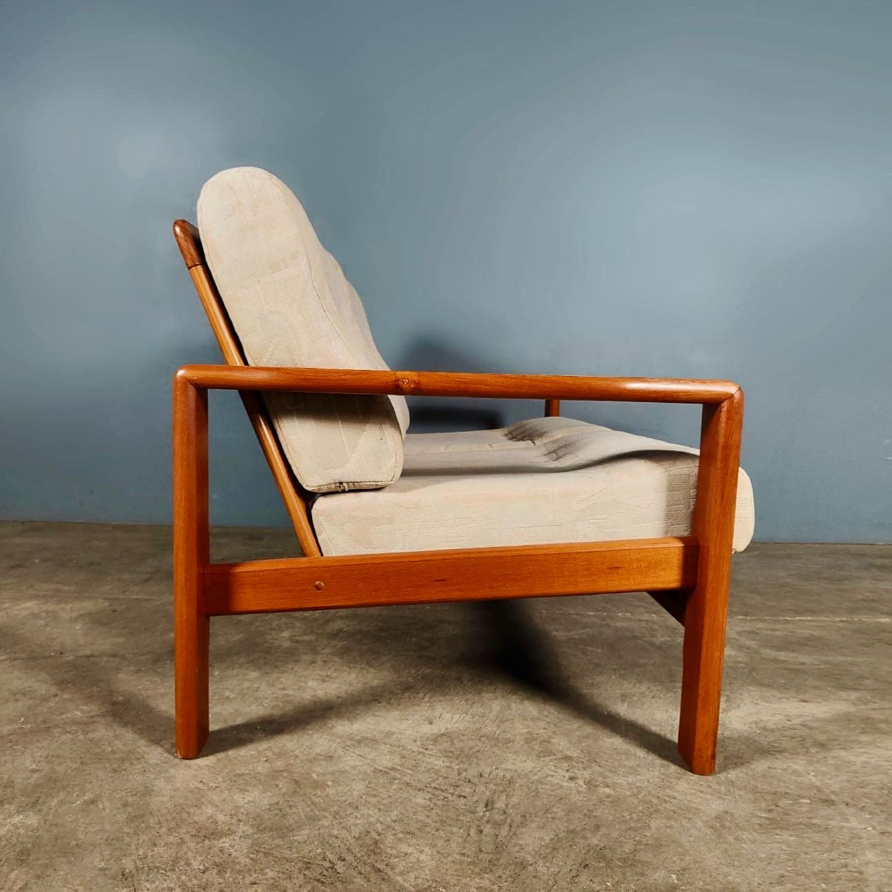SOLD Mid Century Danish Geometric Fabric Two Seater Sofa Vintage Retro MCM