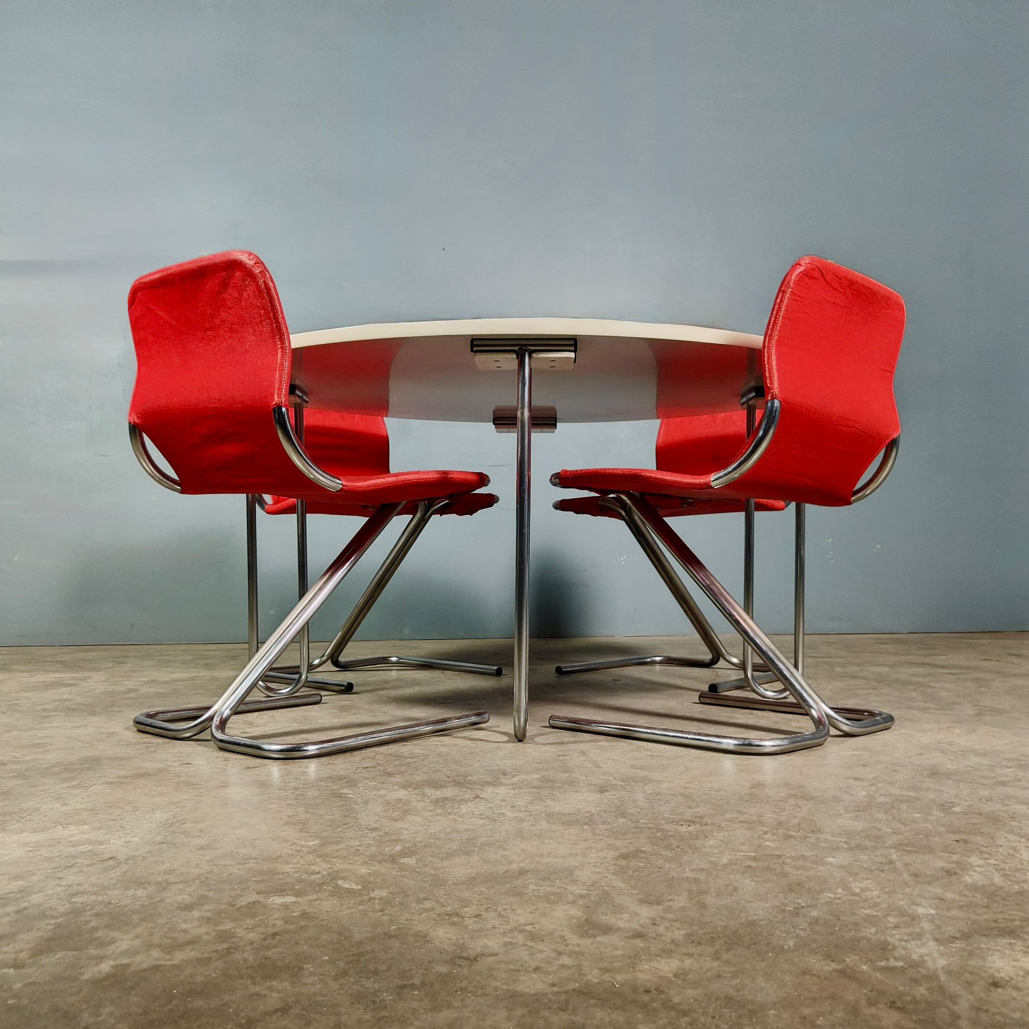 Four Formula Dining Chairs & Matching Table By Ruud Ekstrand & Christer Norman For Dux 1968 Sweden Mid Century Vintage Retro MCM