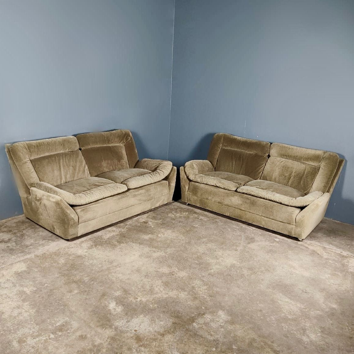 SOLD Howard Keith HK London Mid Century Two Seater Sofa & Armchair Green Helmsdale Vintage Retro MCM