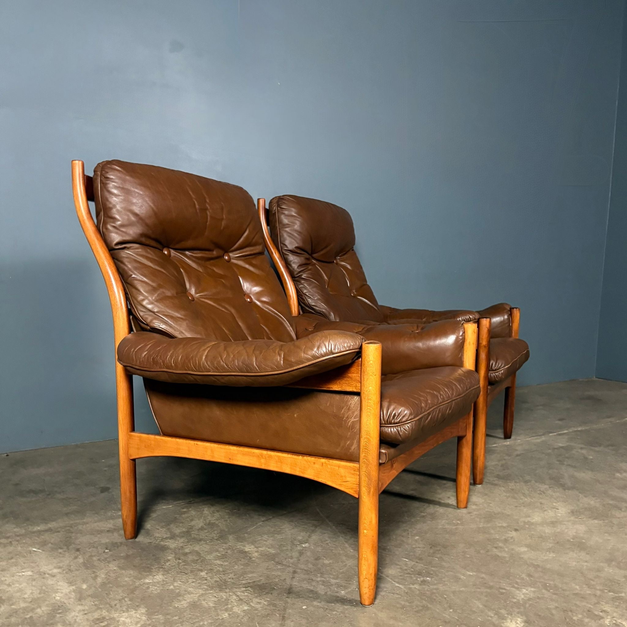 Mid Century Göte Möbler Brown Leather Armchair Vintage Retro MCM