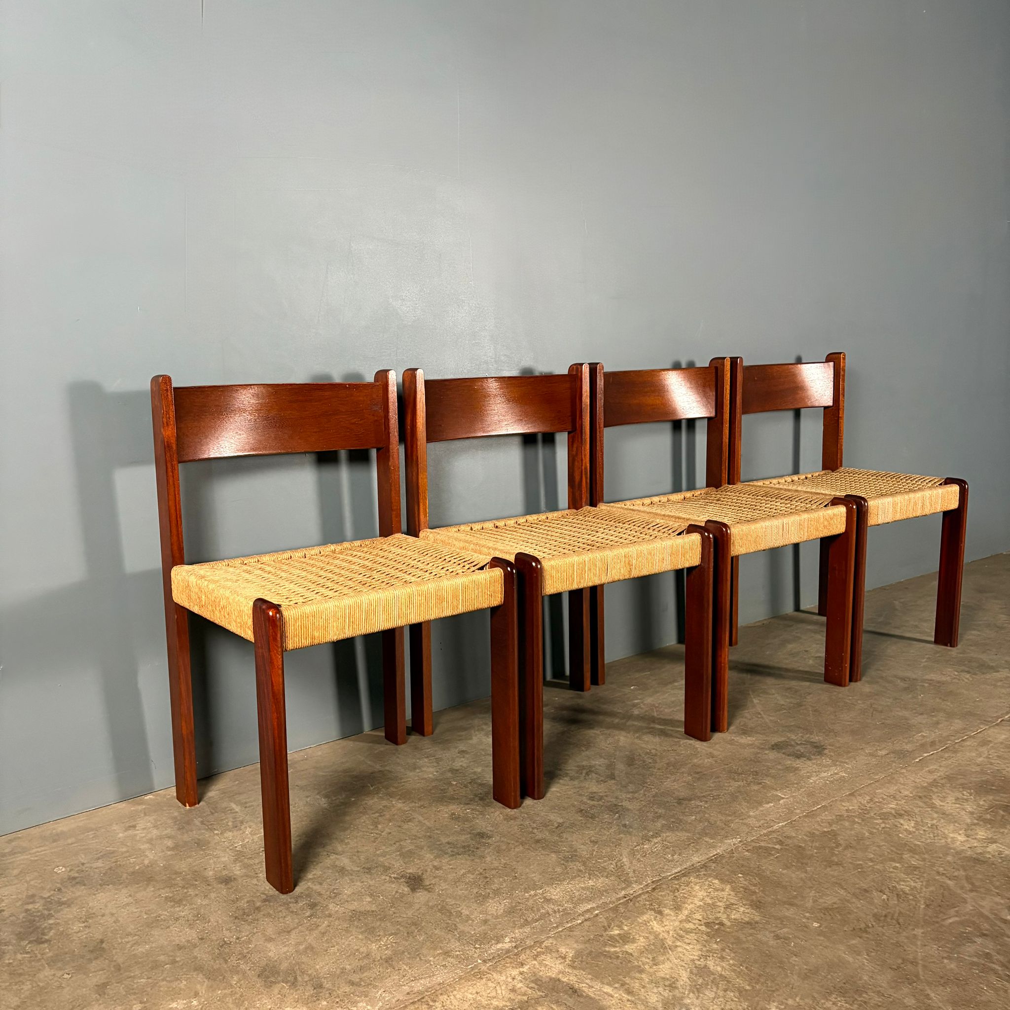 Set Of Four Habitat Faeroe Papercord Dining Chairs Mid Century Vintage Retro MCM