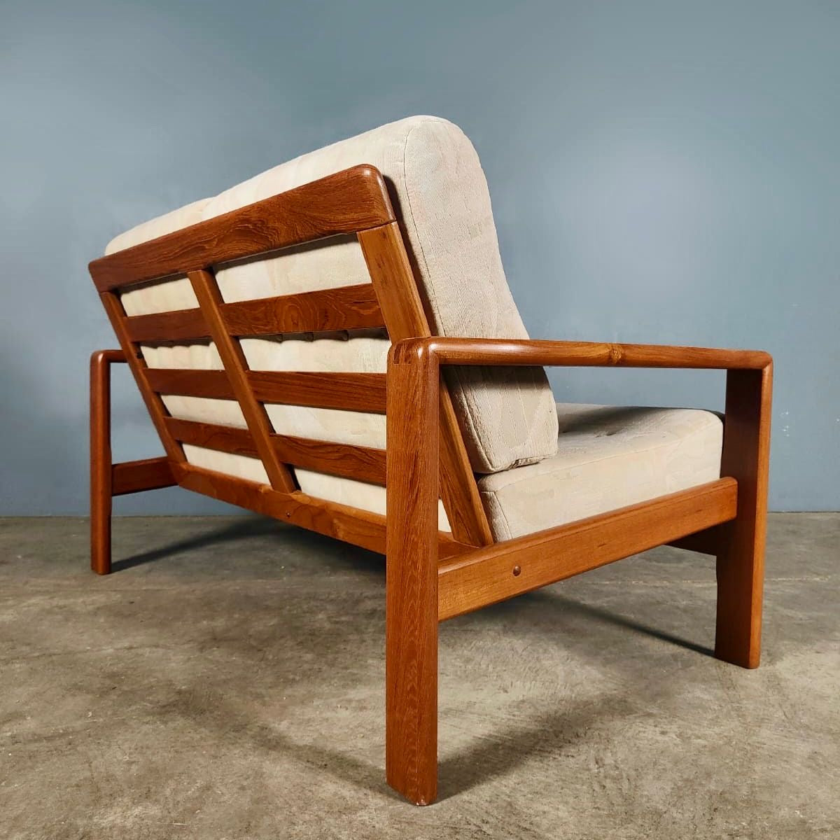 SOLD Mid Century Danish Geometric Fabric Two Seater Sofa Vintage Retro MCM