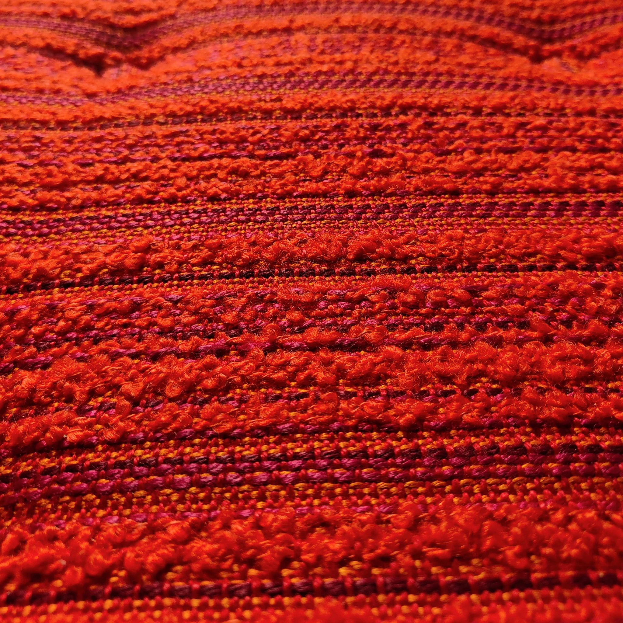 SOLD Orange Wool Swedish Three Seater Sofa Mid Century Vintage Retro MCM