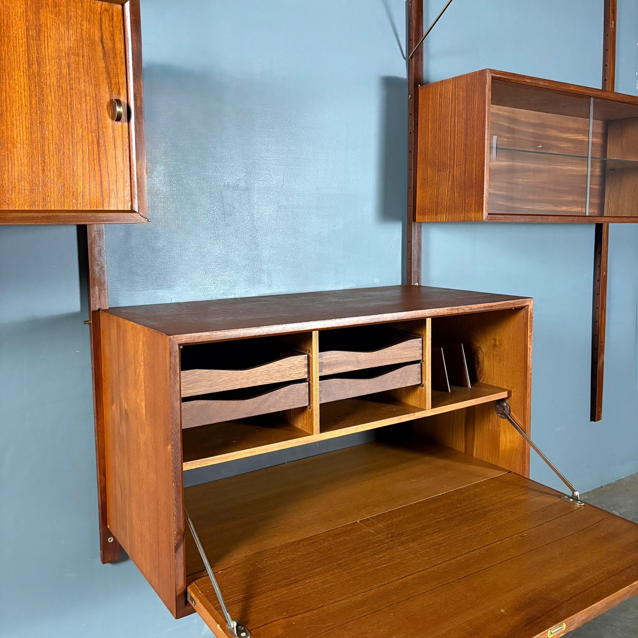 Mid Century Poul Cadovius Royal System Cado Large Teak Wall Unit Vintage Retro MCM Set 6