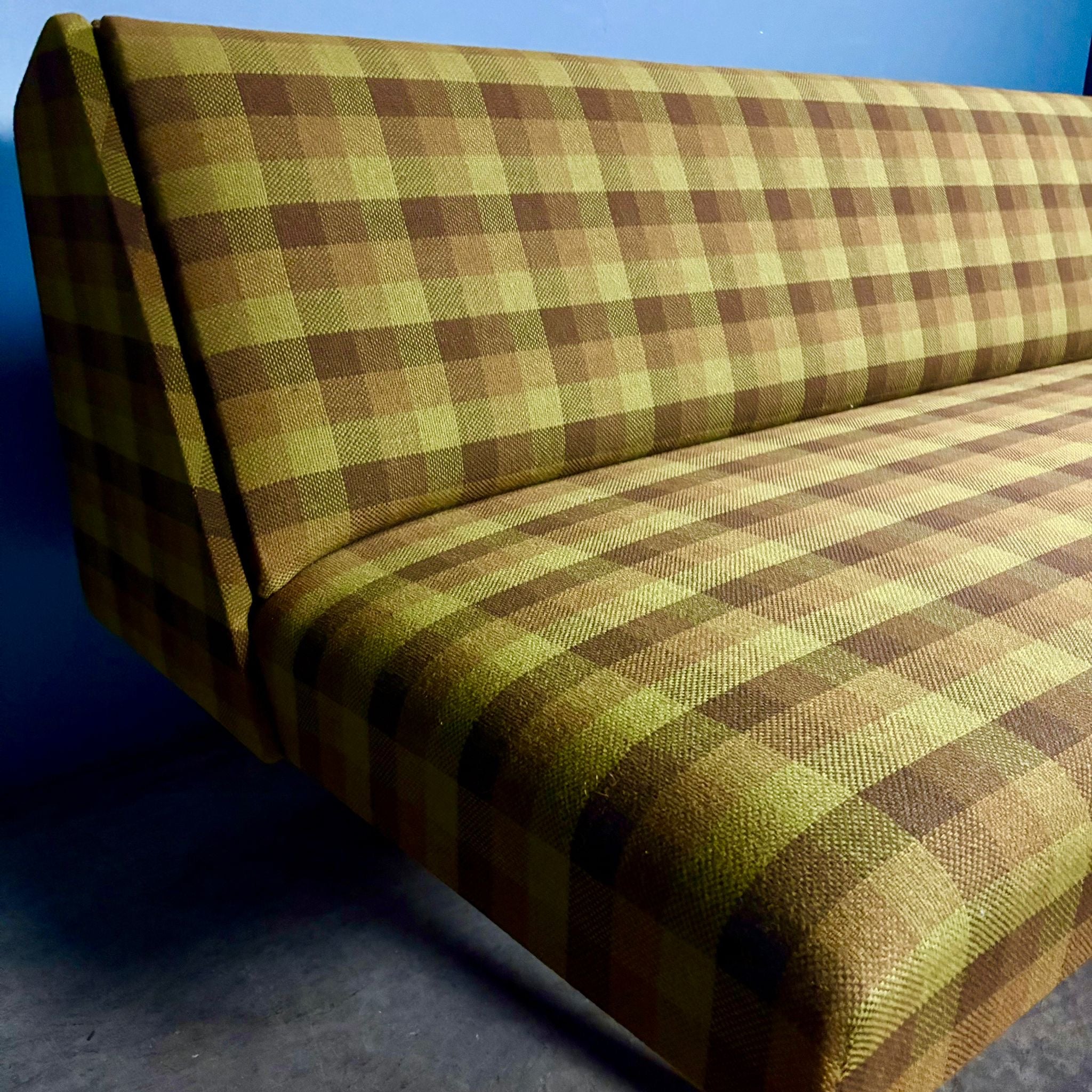 SOLD Hans Wegner Style Green Chequered Sofa Bed Daybed Mid Century Vintage Retro MCM
