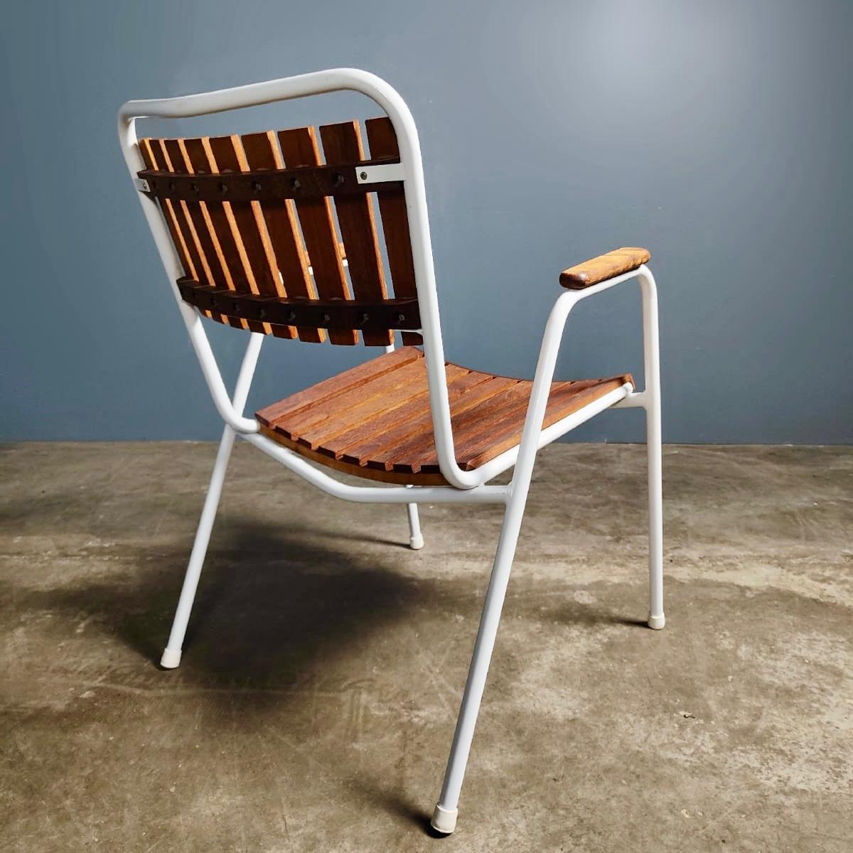 SOLD Daneline BKS Garden Set 4 Stacking Chairs & Folding Sunburst Table Danish Mid Century Vintage Retro MCM