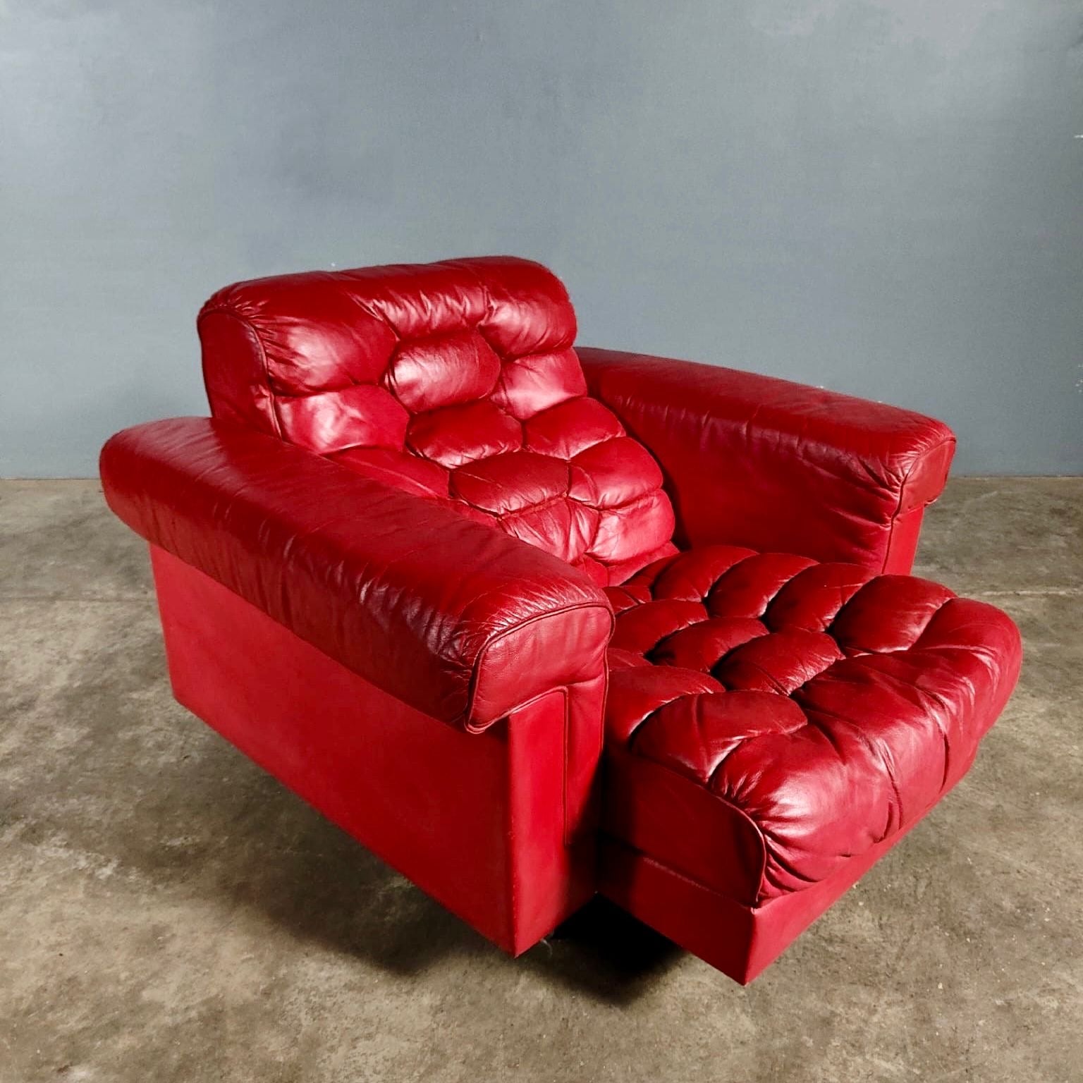 SOLD Pair Of Reclining Armchairs De Sede DS-P Leather By Robert Haussmann Switzerland 1971 Mid Century Vintage Retro MCM