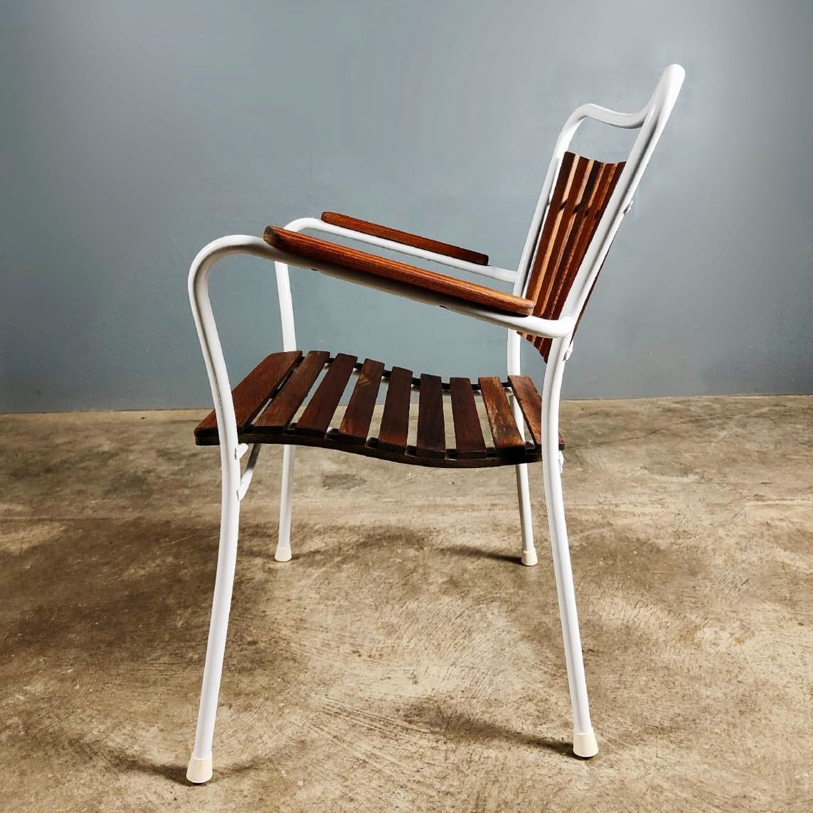 SOLD Danish Teak Daneline BKS 4 Garden Stacking Chairs & Table Mid Century Vintage Retro MCM
