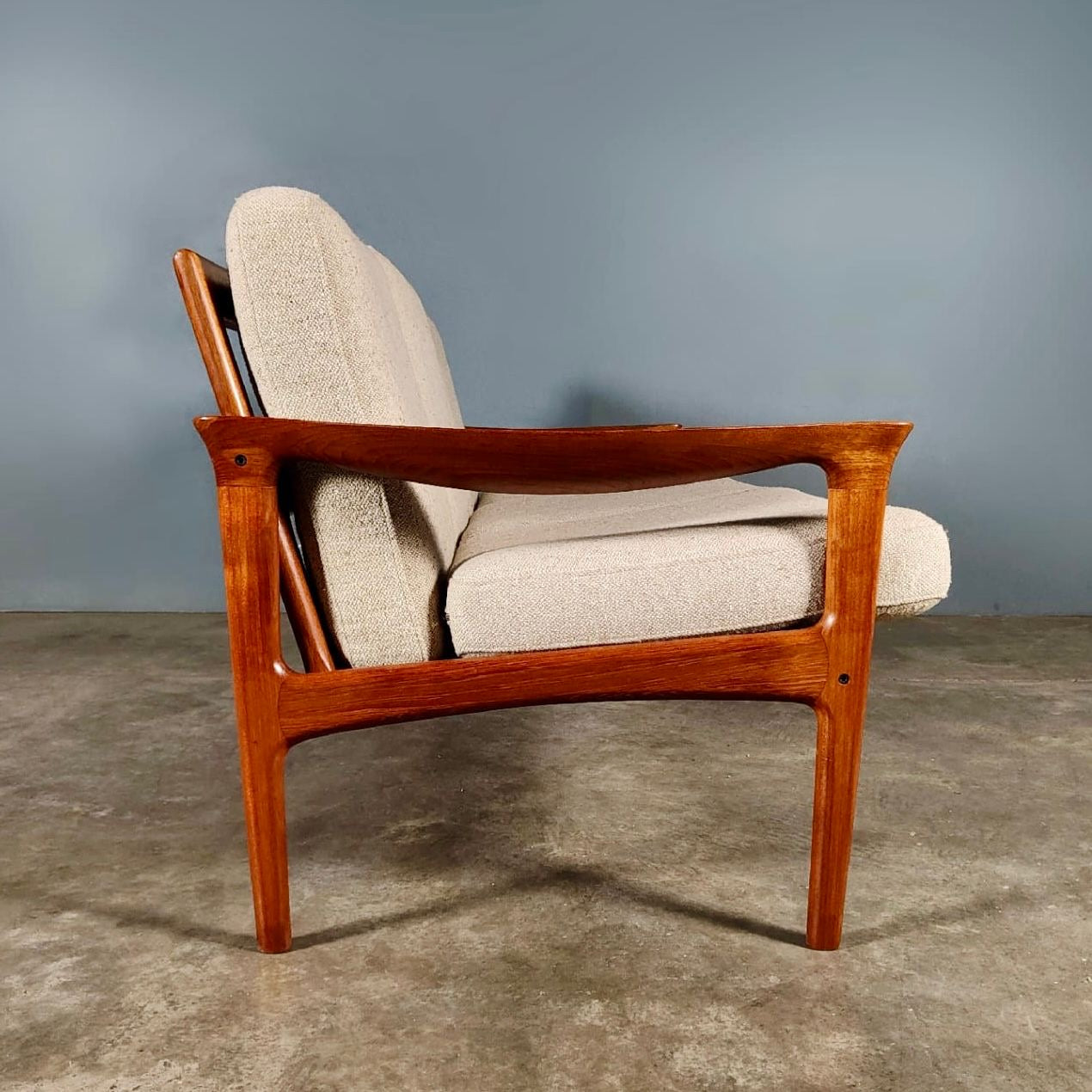 Mid Century Danish Teak Three Seater Sofa By Illum Wikkelsø For Glostrup Møbelfabrik Vintage Retro MCM