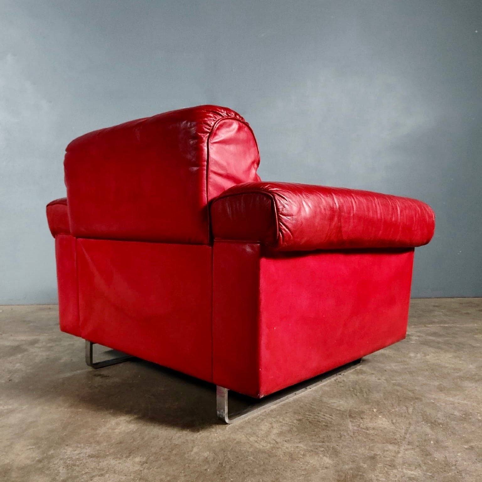 SOLD Pair Of Reclining Armchairs De Sede DS-P Leather By Robert Haussmann Switzerland 1971 Mid Century Vintage Retro MCM