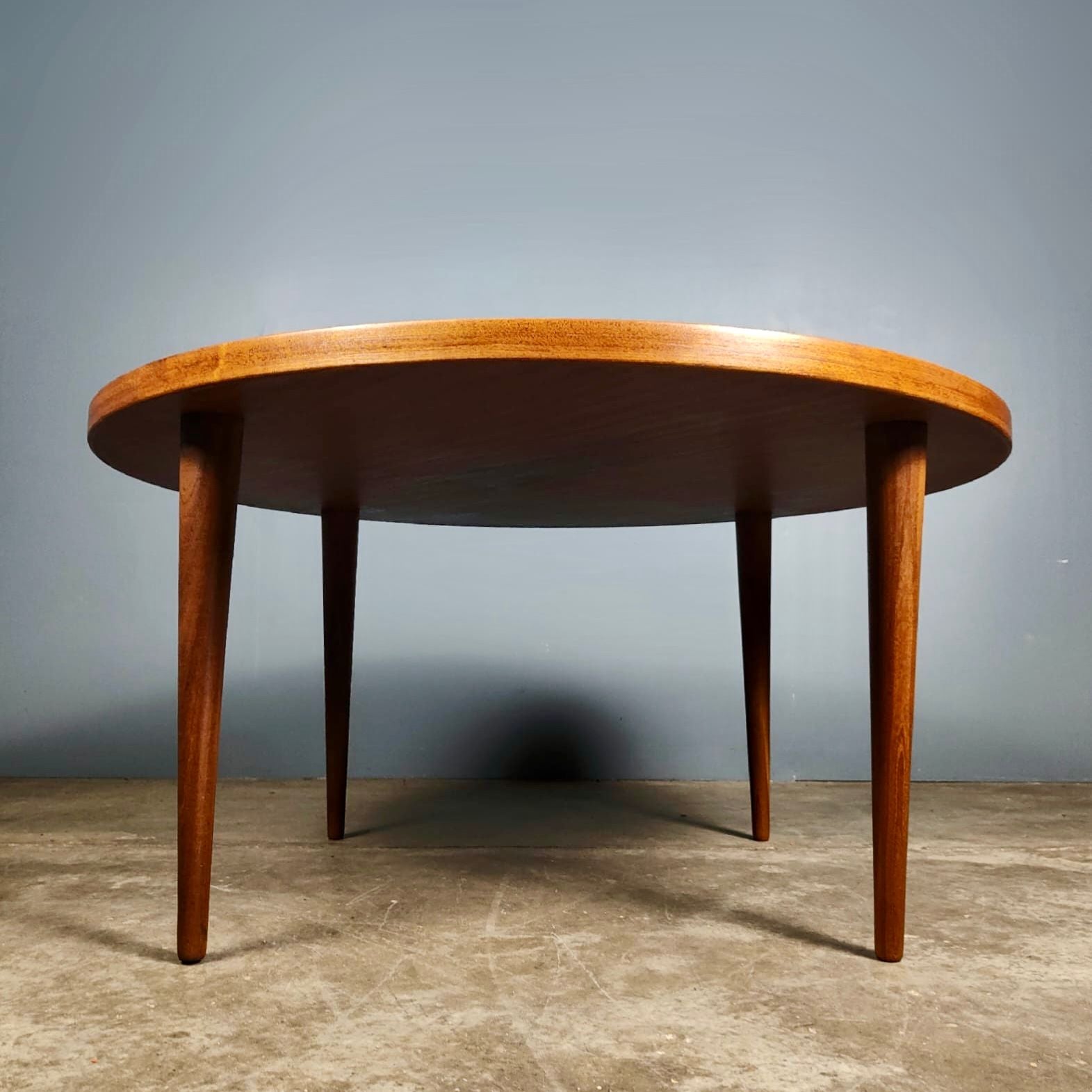 SOLD Mid Century Large Teak Sunburst Coffee Table/Side Table Vintage Retro MCM