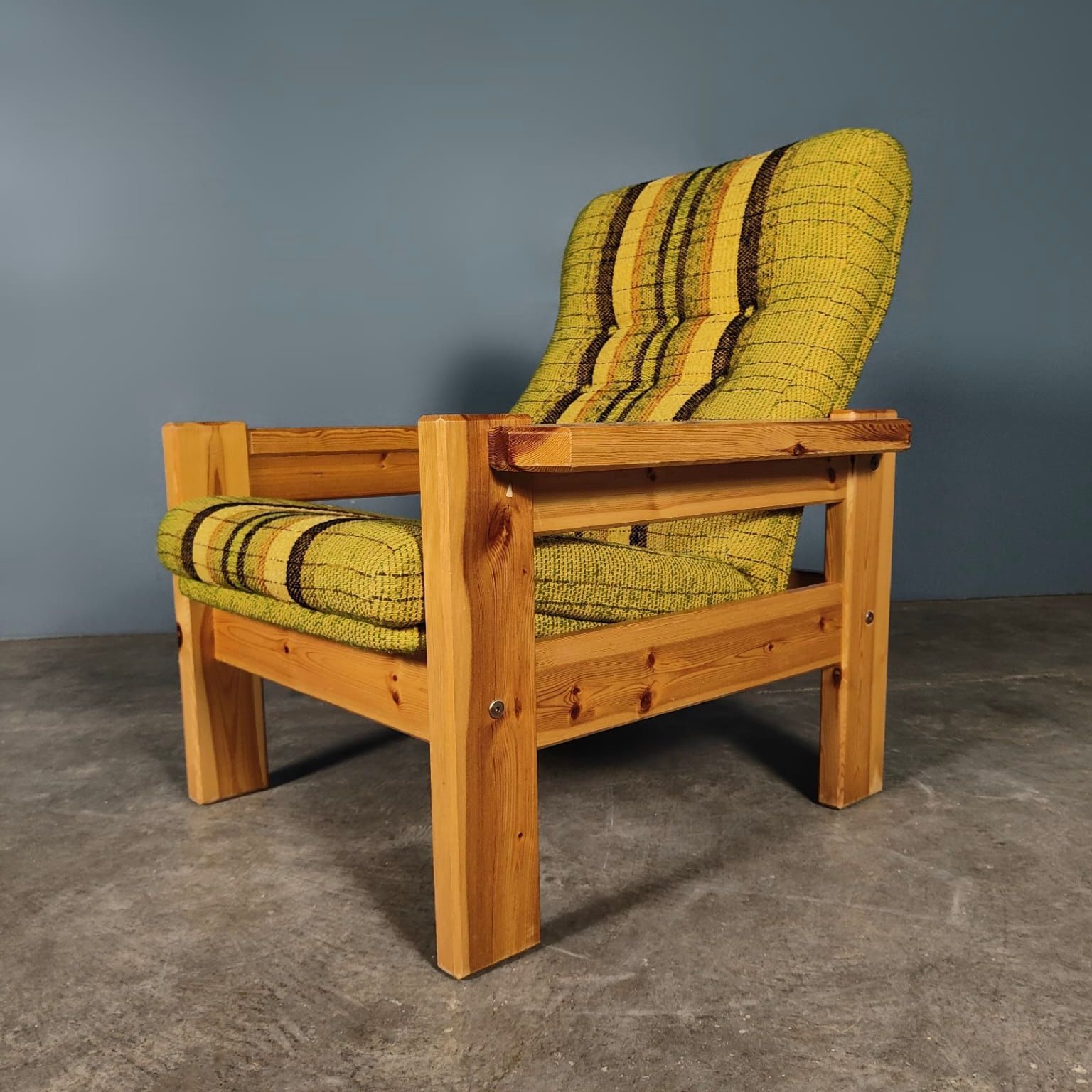 Mid Century Yngve Ekström Style Swedish Pine Two Seater Sofa & Armchair Vintage Retro MCM