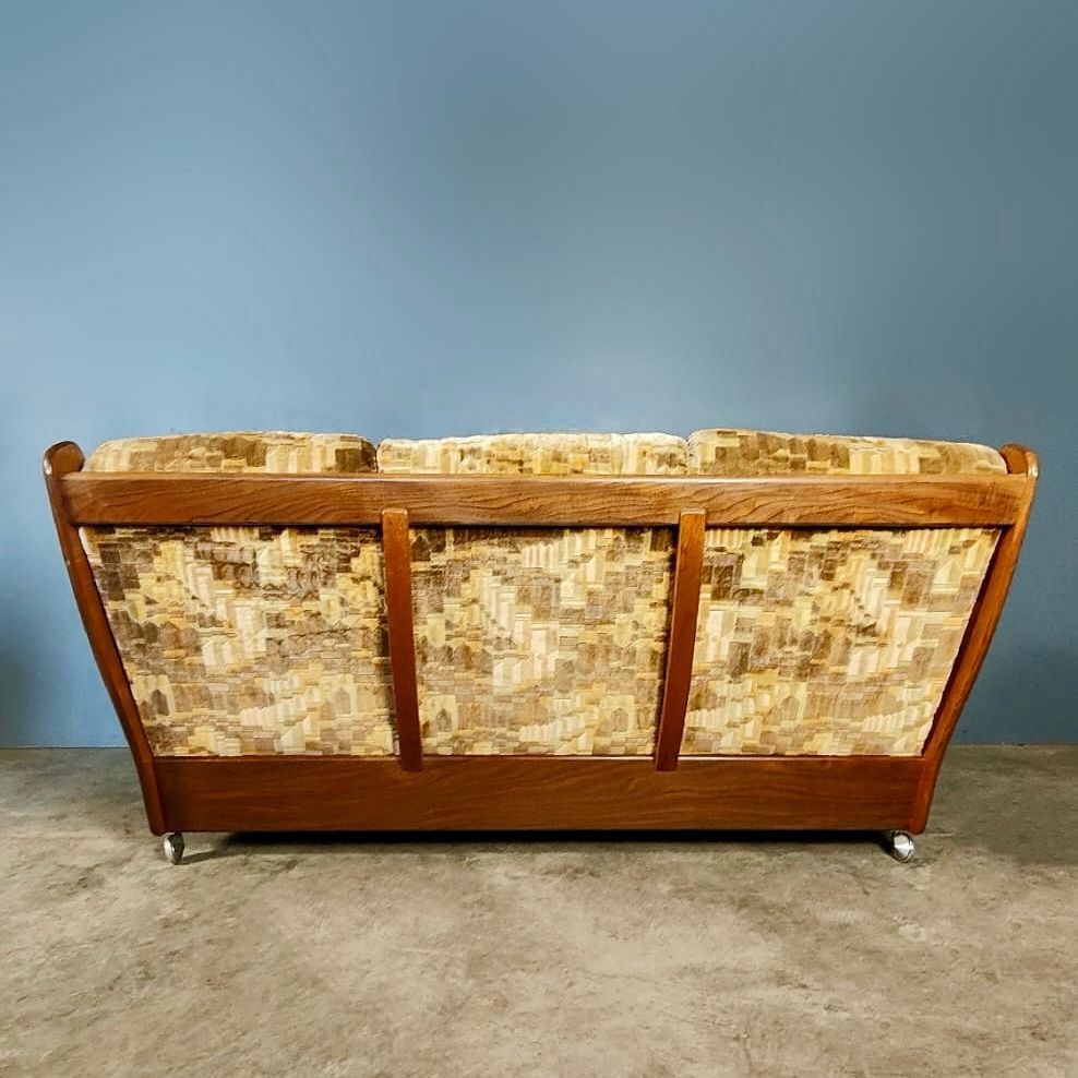 G Plan Saddleback Sofa In Retro Vintage Geometric