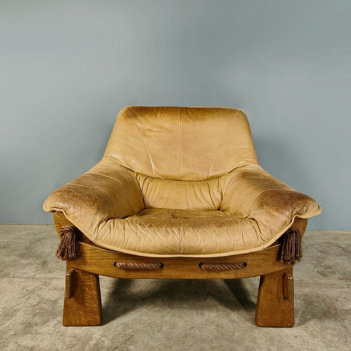 SOLD 1970s Percival Lafer Style Pair Of Armchairs In Cream Leather & Hardwood Frame Mid Century Vintage Retro MCM