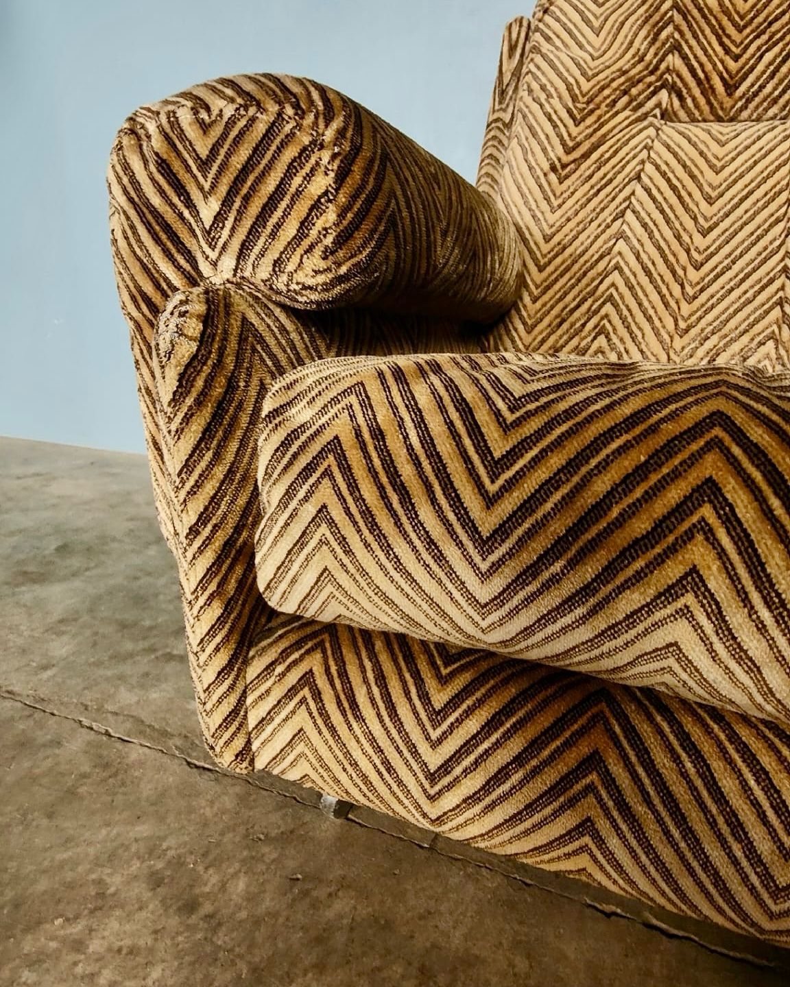 Mid Century G Plan Melissa Corner Sofa Brown Geometric