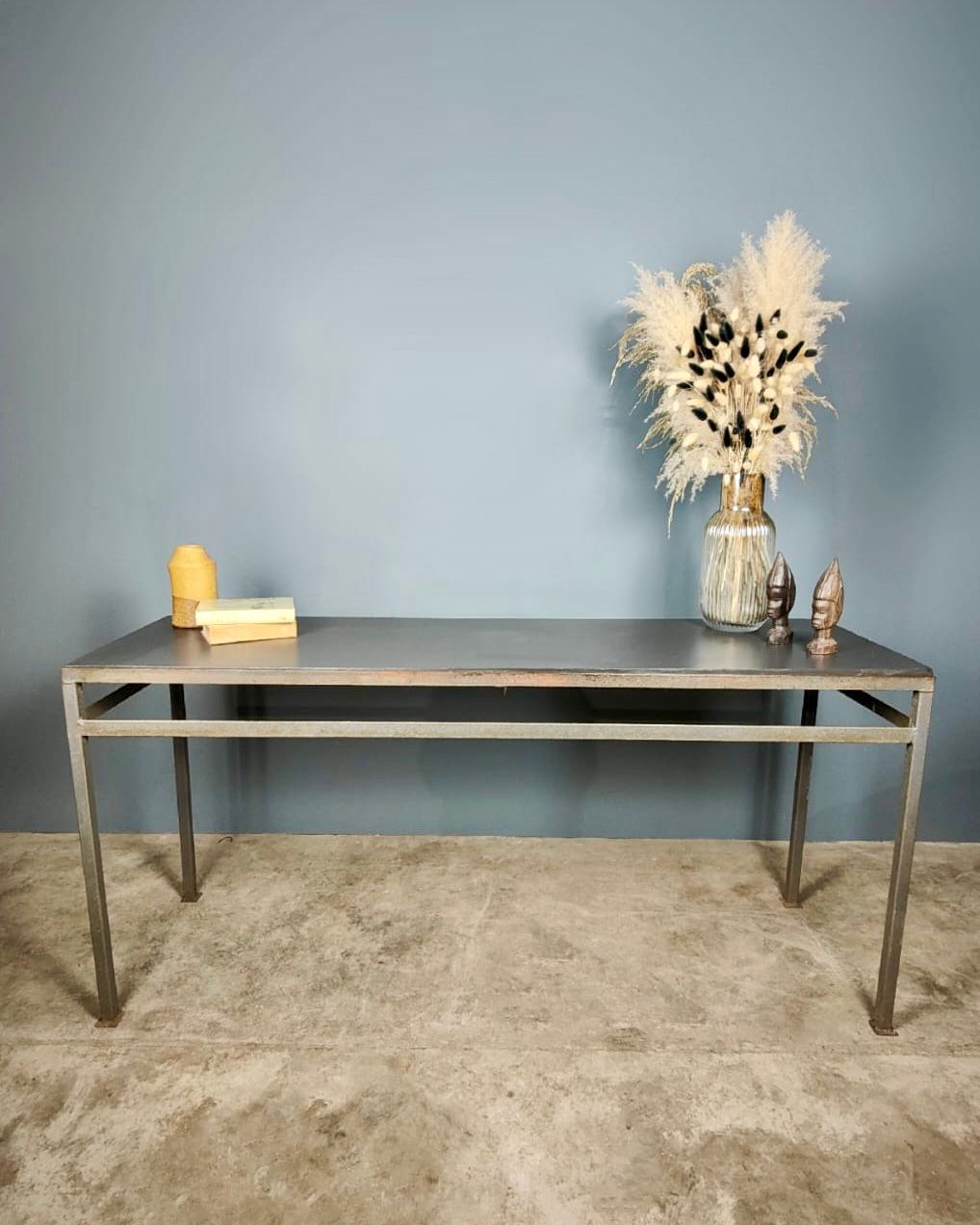 SOLD Slate Top Industrial Grey Long Desk Console Table