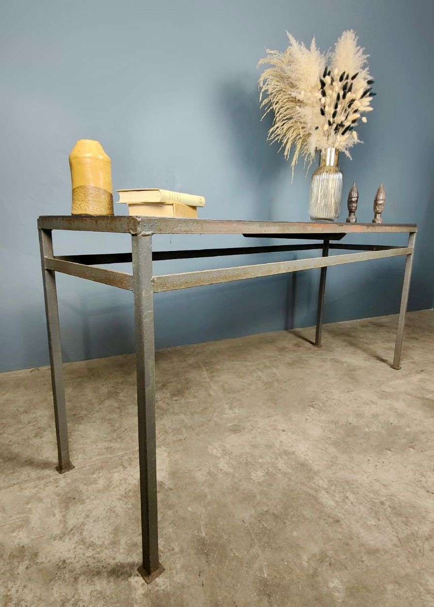 SOLD Slate Top Industrial Grey Long Desk Console Table