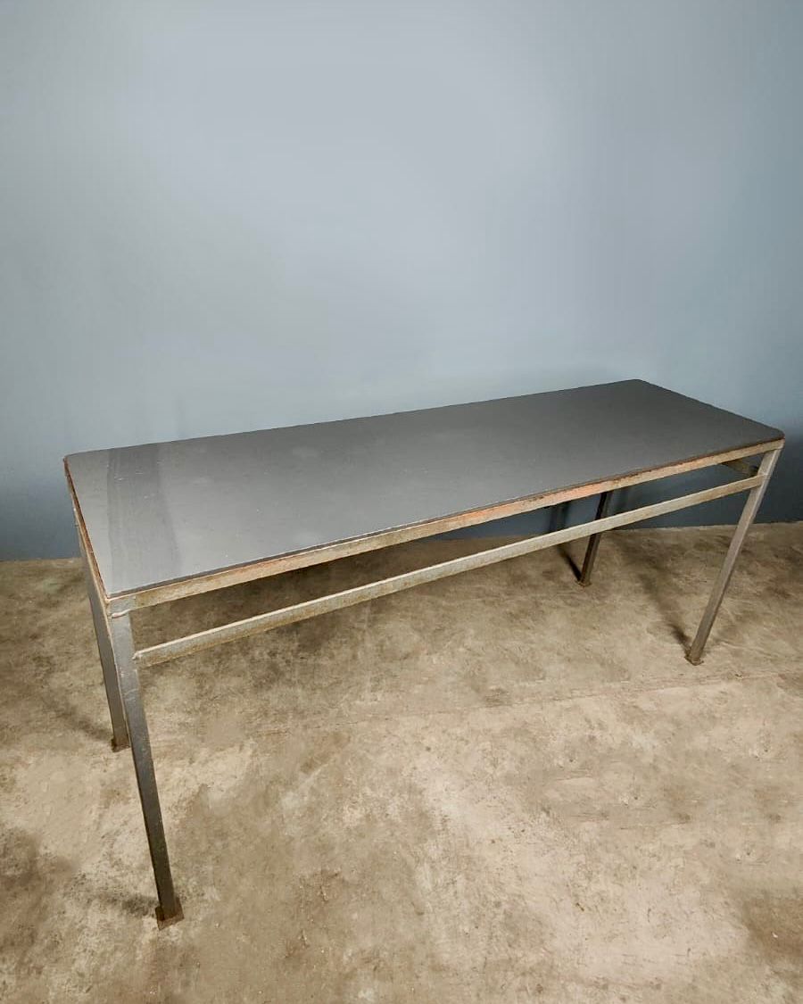 SOLD Slate Top Industrial Grey Long Desk Console Table