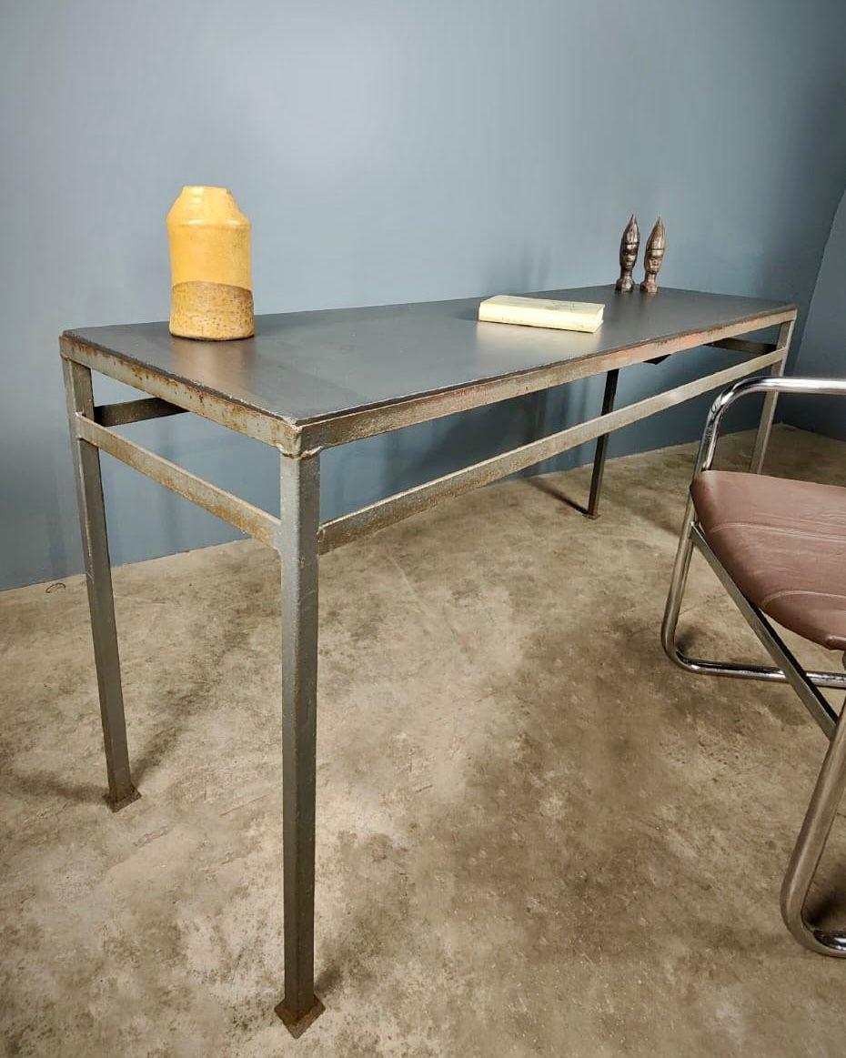 SOLD Slate Top Industrial Grey Long Desk Console Table