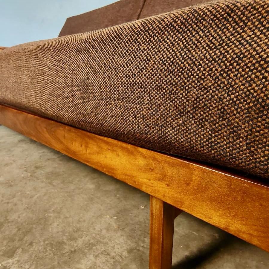 Guy Rogers 1970s Sofa Bed Teak Tweed