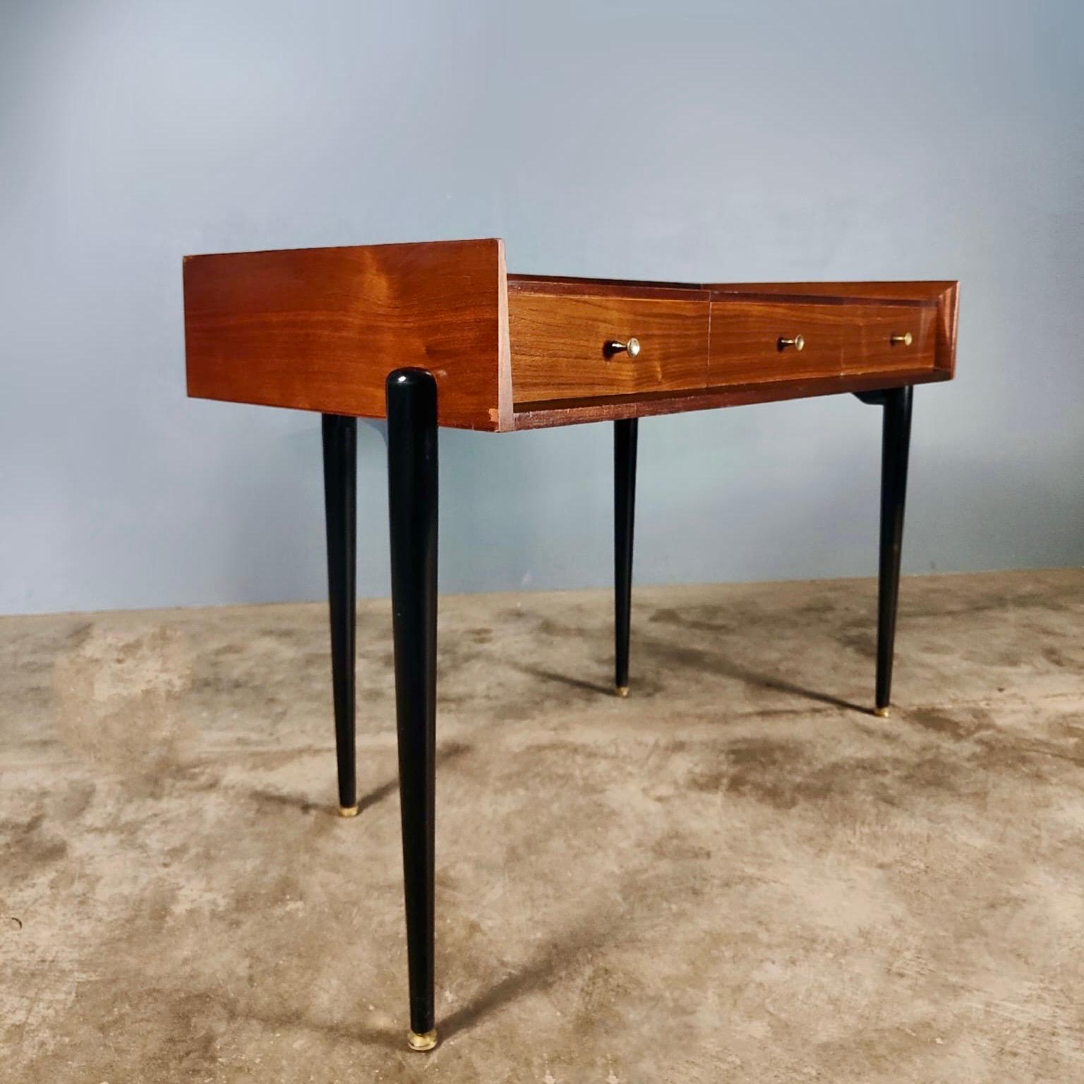 SOLD Mid Century Vintage Teak Writing Desk With Drawer Retro MCM