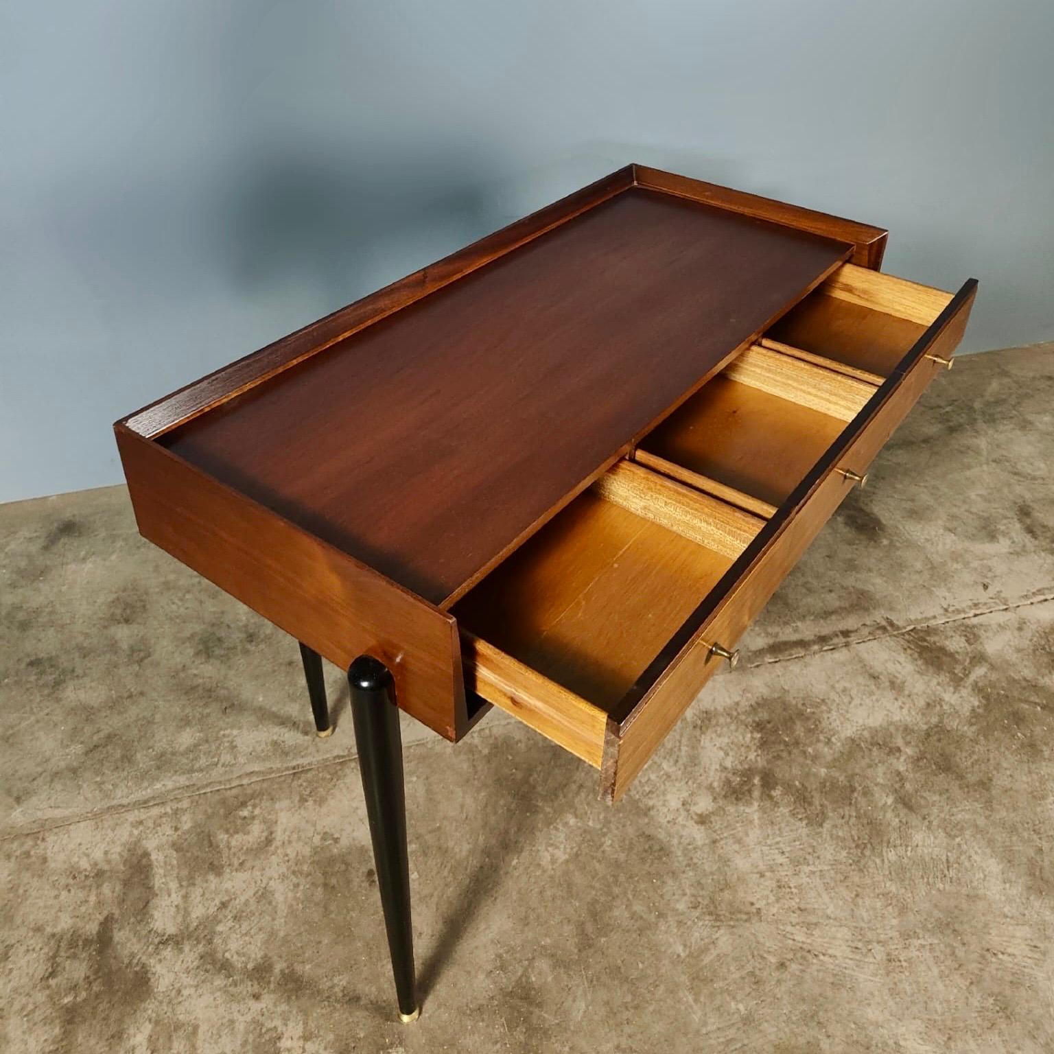 SOLD Mid Century Vintage Teak Writing Desk With Drawer Retro MCM