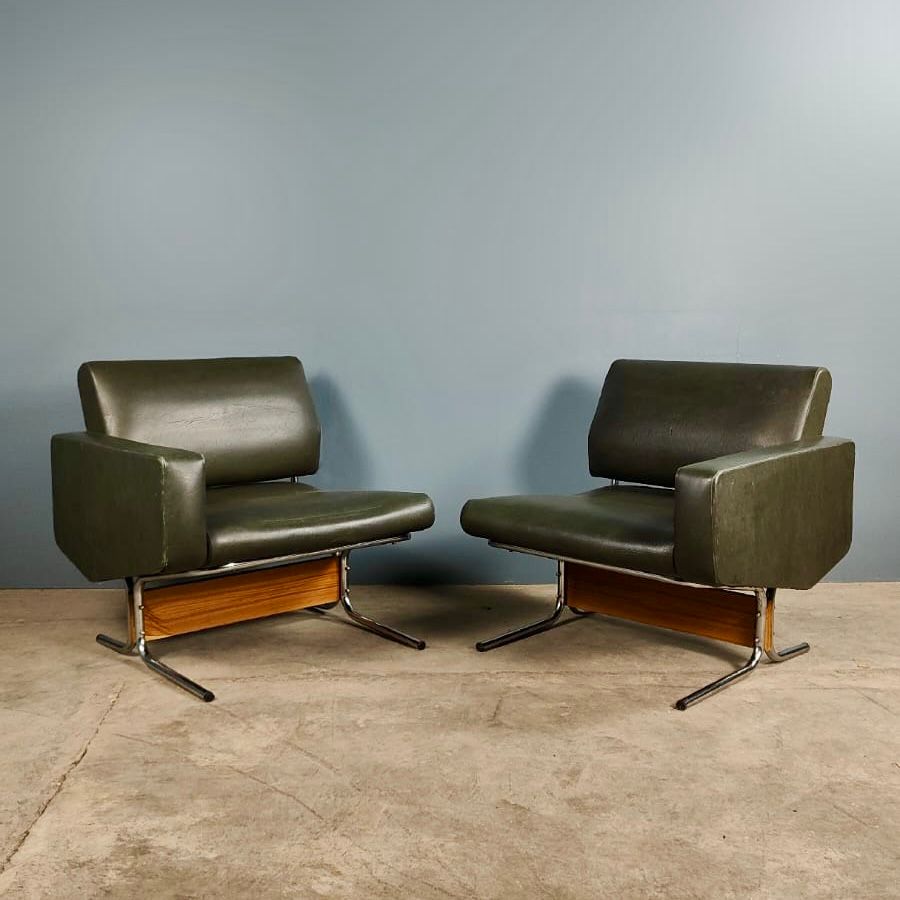 SOLD Mid Century Sofa Or Chairs 'Caracas' By Pierre Guariche For Meurop Vintage Retro