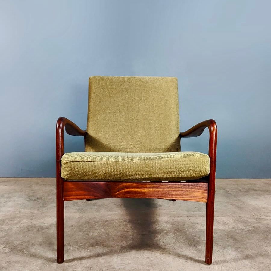 SOLD Greaves & Thomas Pair Of Green Lounge Chairs Mid Century Vintage Retro MCM