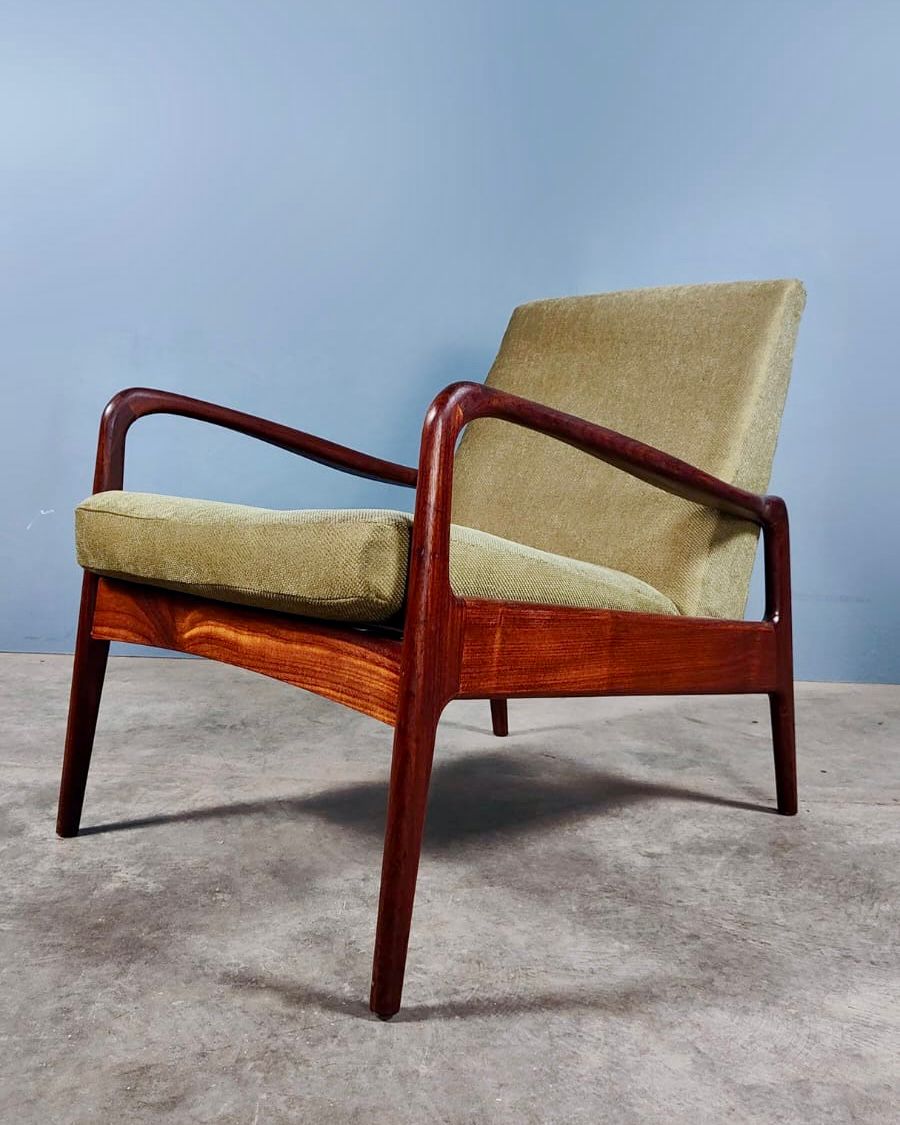 SOLD Greaves & Thomas Pair Of Green Lounge Chairs Mid Century Vintage Retro MCM