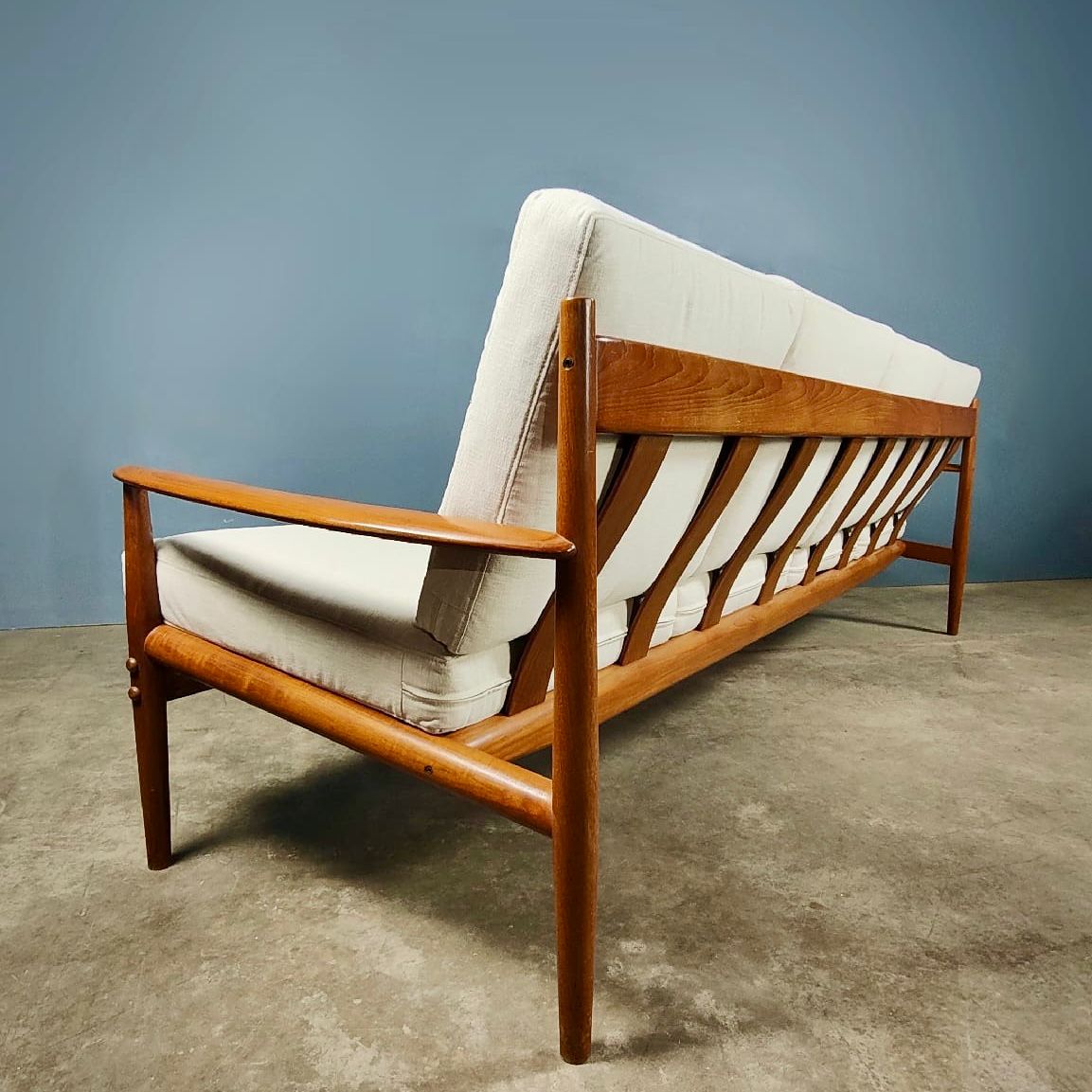 SOLD Mid Century Danish Teak 4 Seater Sofa Model 118-4 Grete Jalk France & Son & Daverkosen Vintage Retro MCM