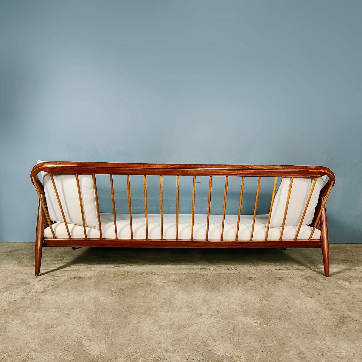 SOLD Greaves & Thomas Cream Ivory Three Seater Sofa Mid Century Vintage Retro MCM