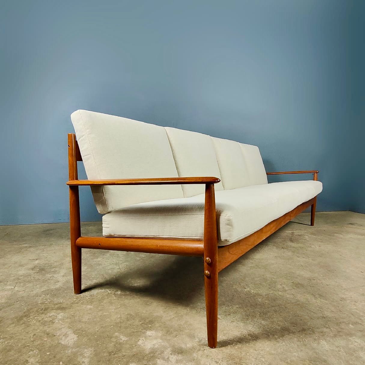SOLD Mid Century Danish Teak 4 Seater Sofa Model 118-4 Grete Jalk France & Son & Daverkosen Vintage Retro MCM