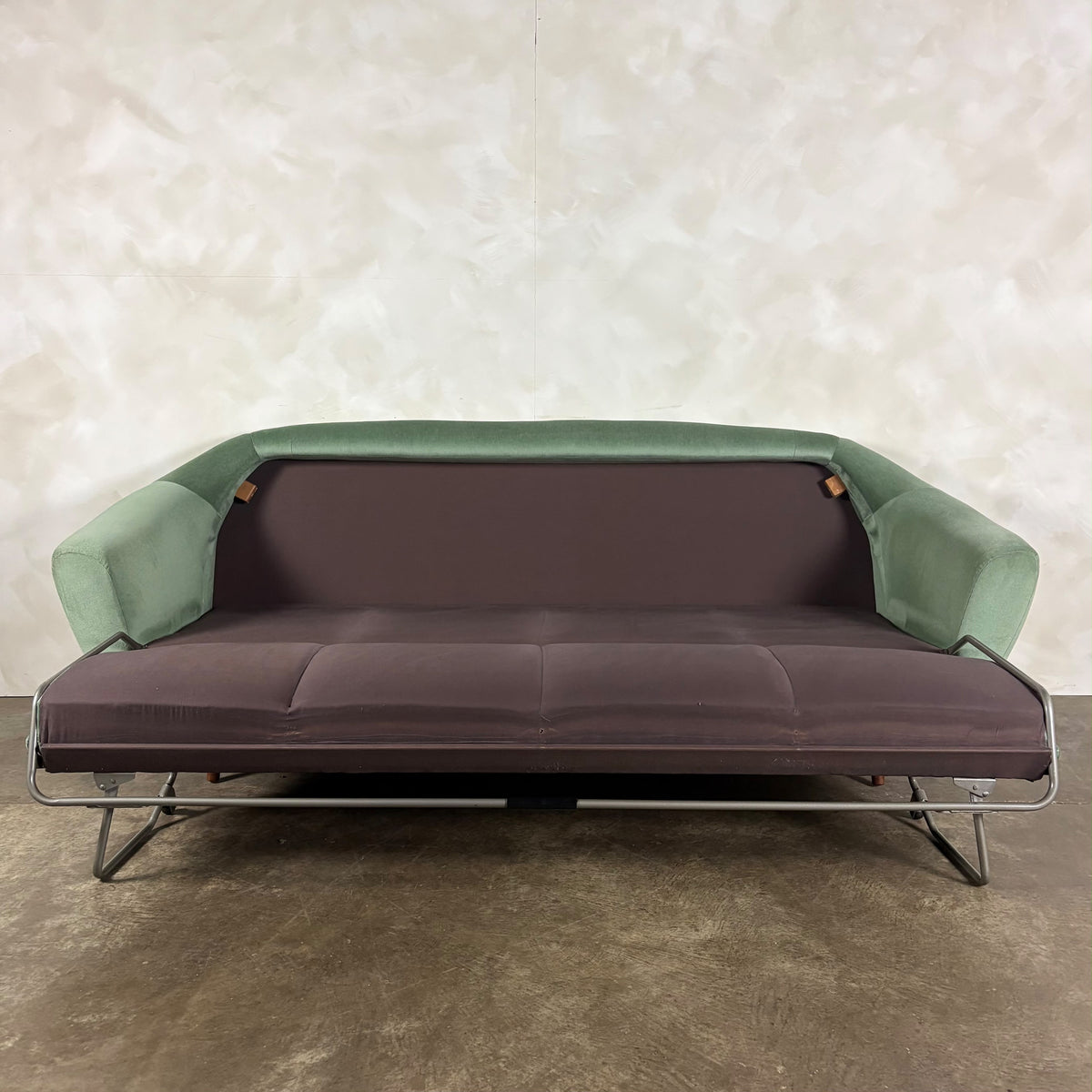 Greaves & Thomas Green Four Seater Sofa Bed Mid Century Vintage Retro MCM