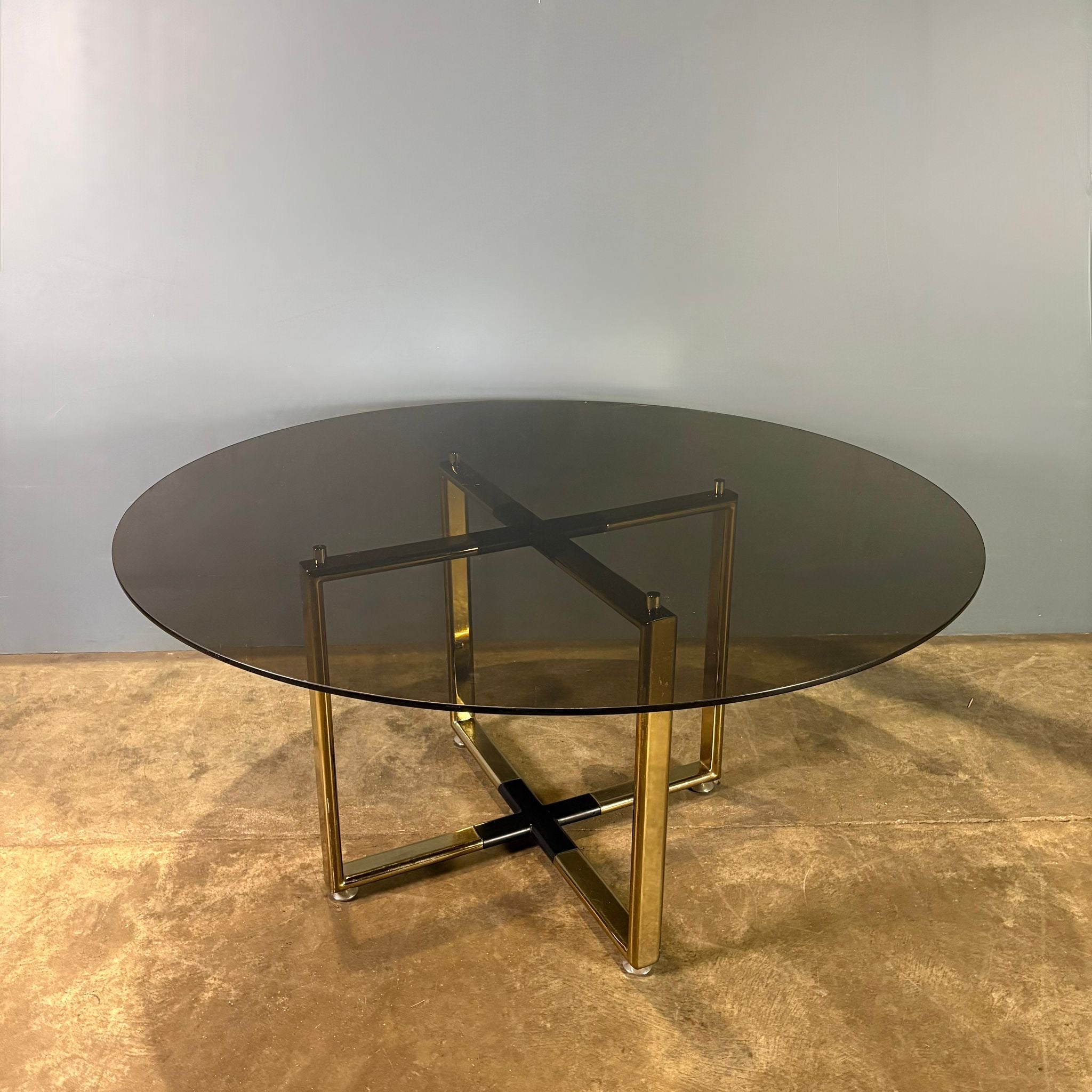 SOLD Pieff Brass Glass Dining Table Mid Century Vintage Retro MCM