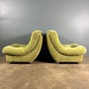 Green Pair Of Lounge Chairs Mid Century Vintage Retro MCM
