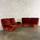 Dark Orange Four Piece Modular Sofa/Chairs Mid Century Vintage Retro MCM