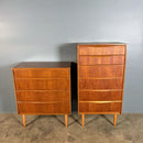SOLD Pair Of ‘His & Her’ Teak Chest Of Drawers/Tall Boys Austinsuite Mid Century Vintage Retro MCM