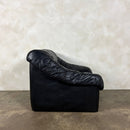 SOLD Black Leather Armchair Mid Century Vintage Retro MCM