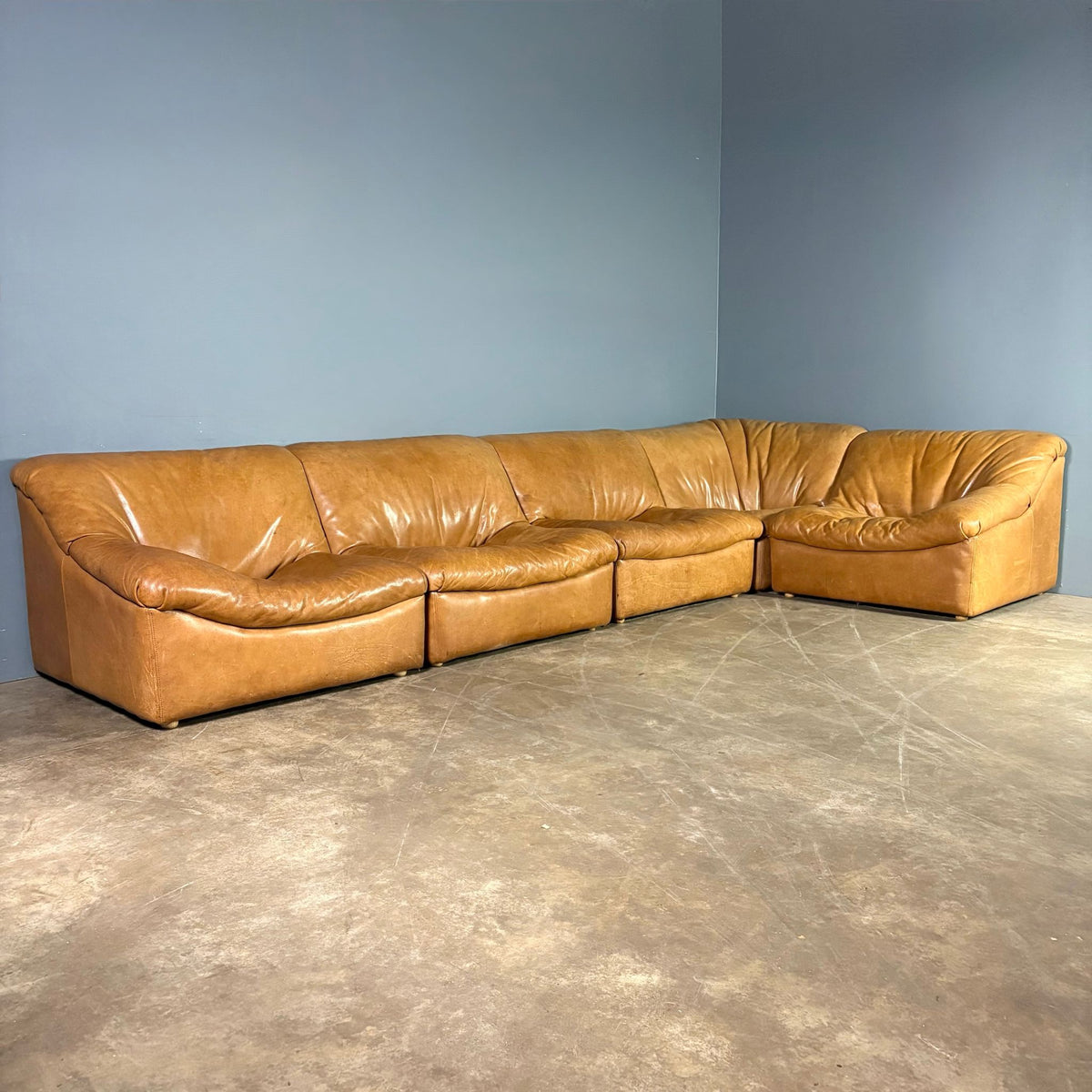 SOLD De Sede DS46 Modular Corner Sofa Tan Brown Leather Mid Century Vi ...