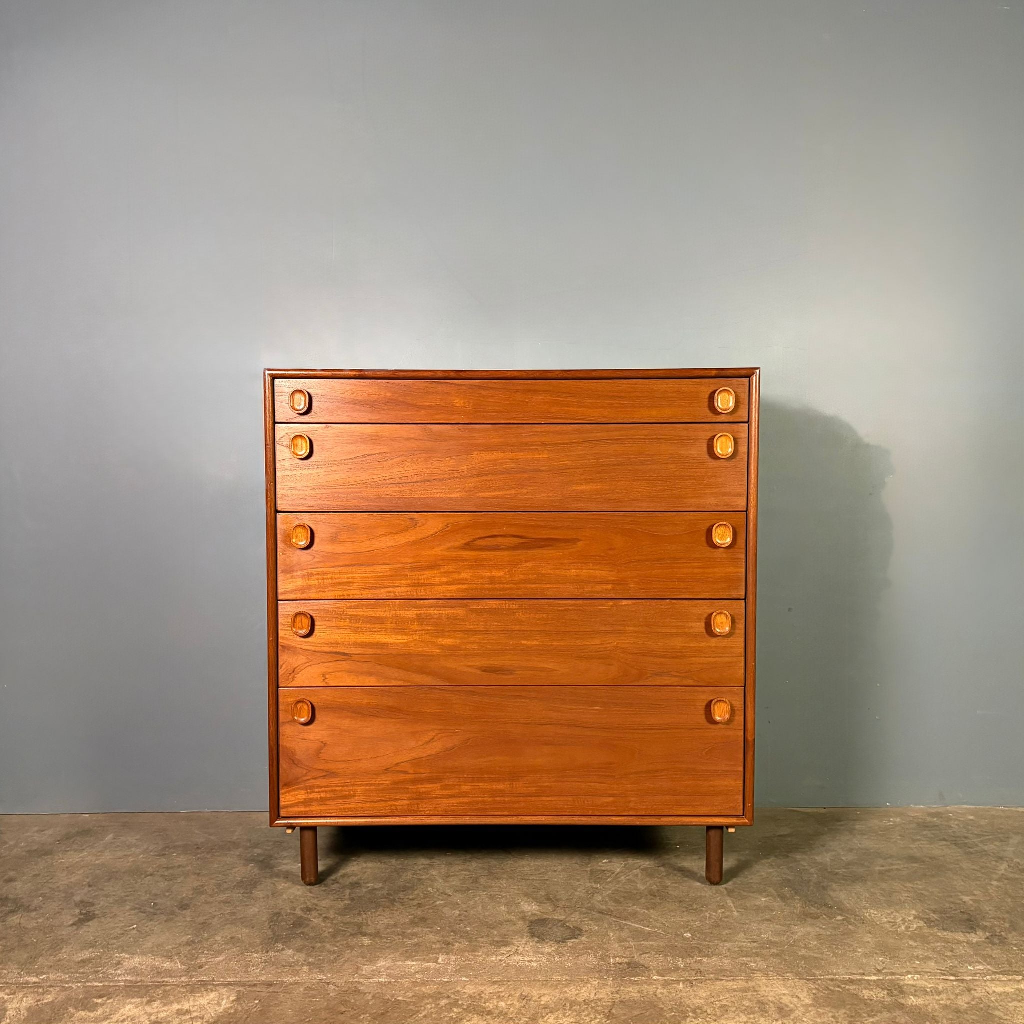 SOLD Mid Century Teak Chest Of Drawers/Tall Boy By Meredew Vintage Retro MCM